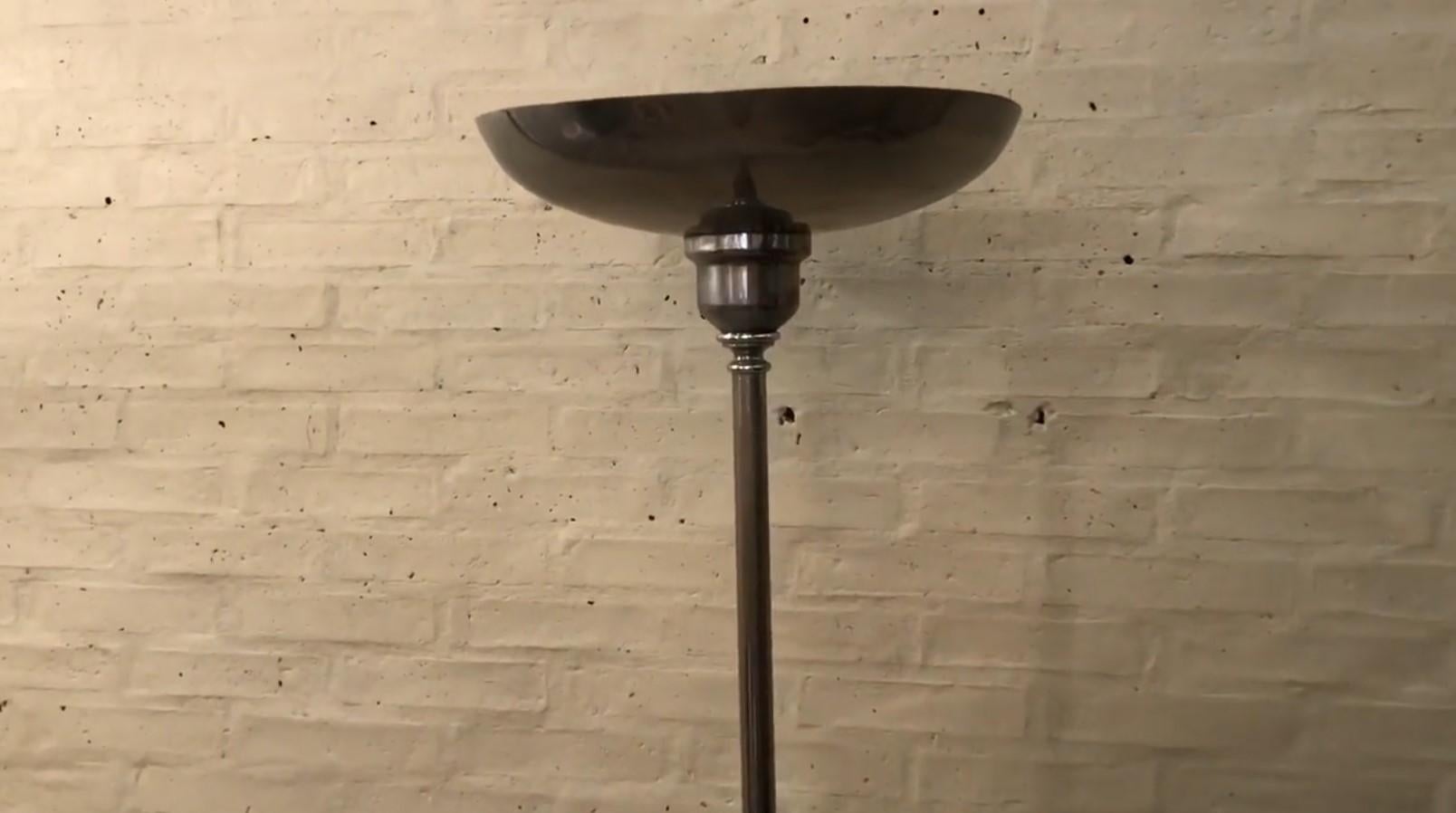 French Floor Lamp Art Deco 1930, France, Materials: Chrome For Sale