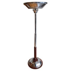 Floor Lamp Art Deco 1930, France, Materials: Chrome, Wood and Glass