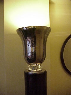 Floor Lamp Art Deco 1930, France, Materials, Wood, Glass and Chrome Bronze