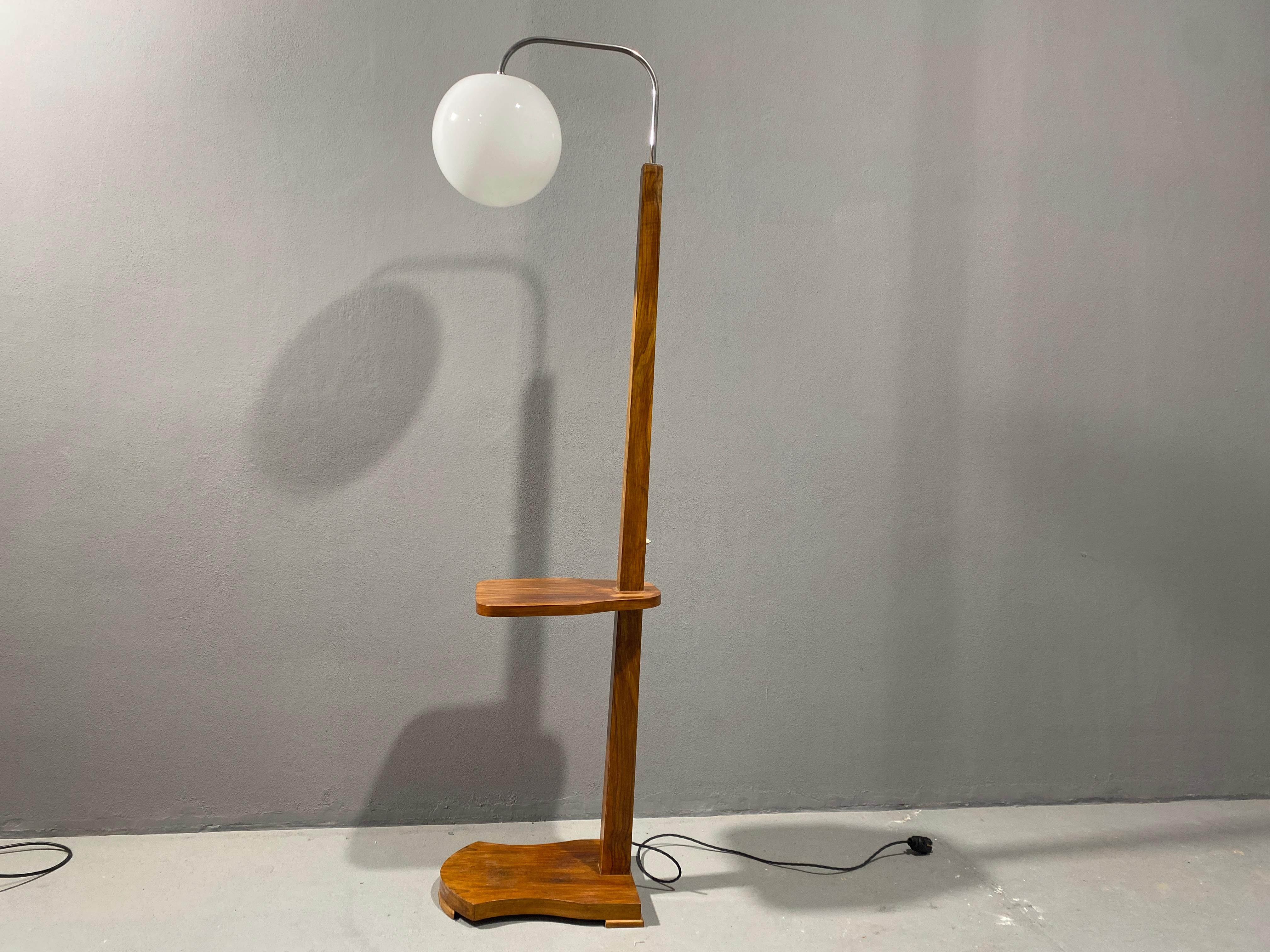 Veneer Floor lamp ART DECO, 1930´s, Czechoslovakia For Sale