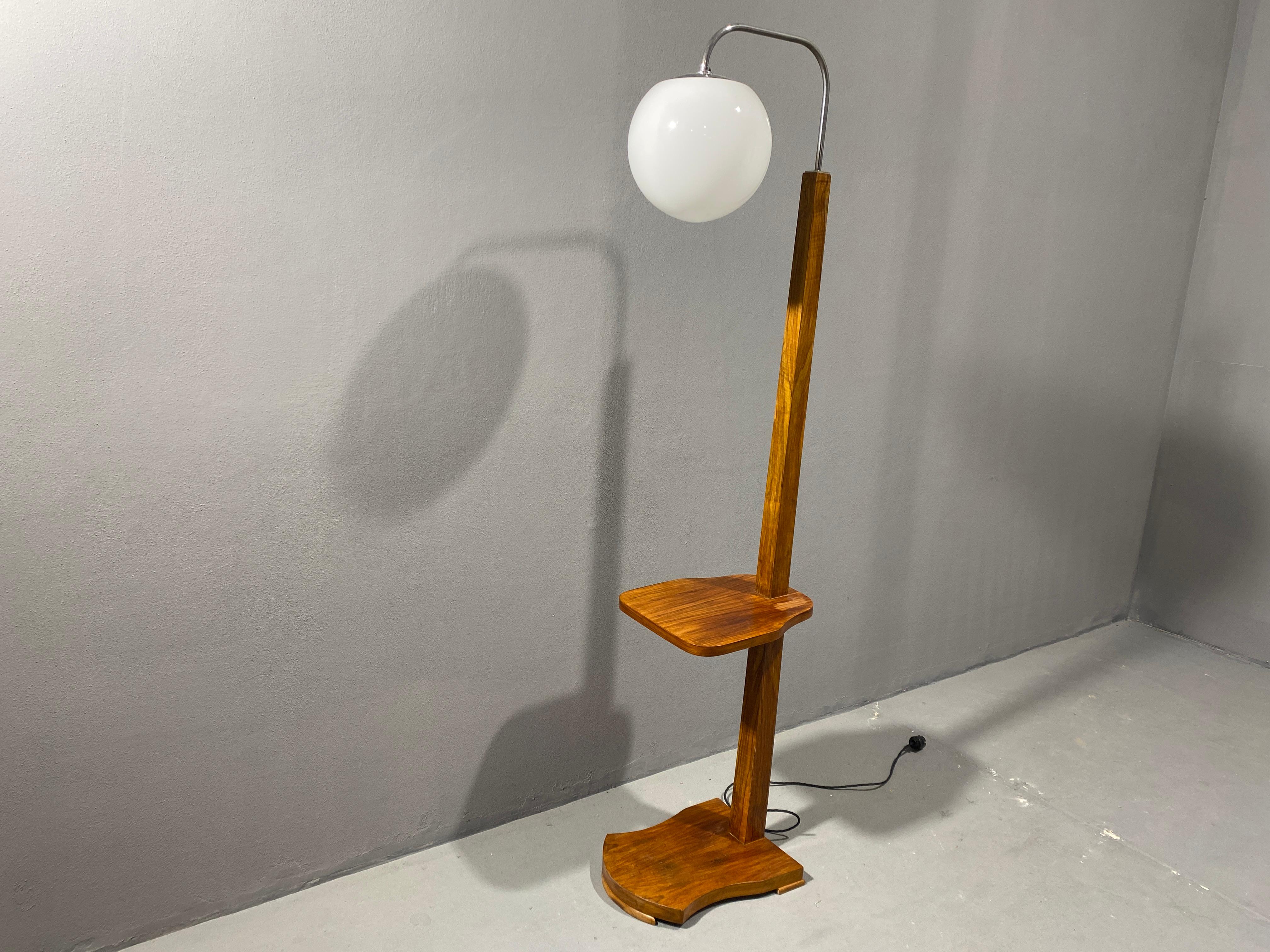 Chrome Floor lamp ART DECO, 1930´s, Czechoslovakia For Sale