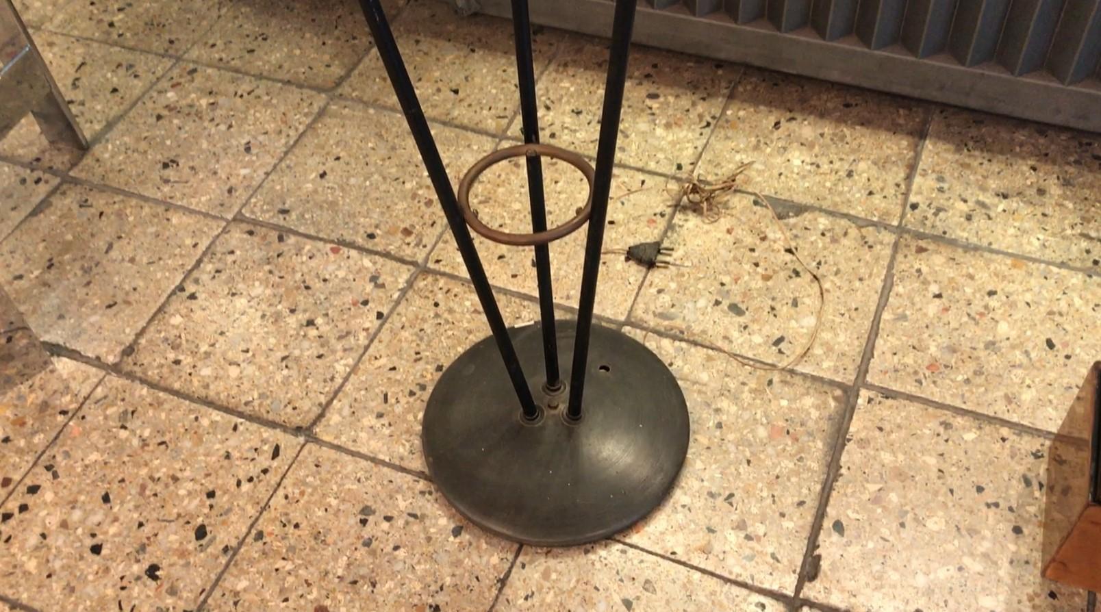 Space Age Floor Lamp Art Deco 1950, France, Materials: Iron and Bronze For Sale