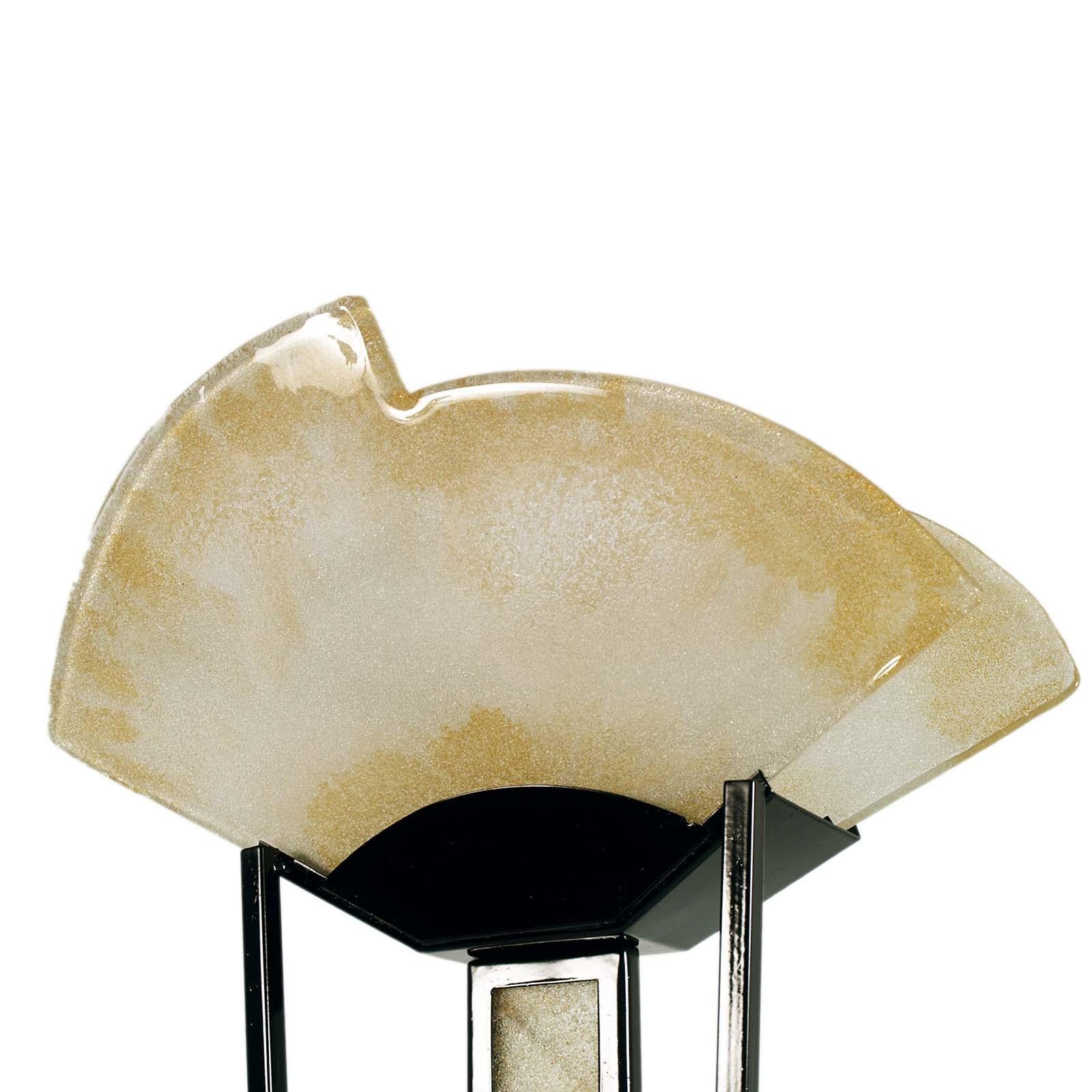 Floor Lamp Art Decò style 1970s by Av Mazzega , laquered steel and Murano Glass In Good Condition For Sale In Vigonza, Padua