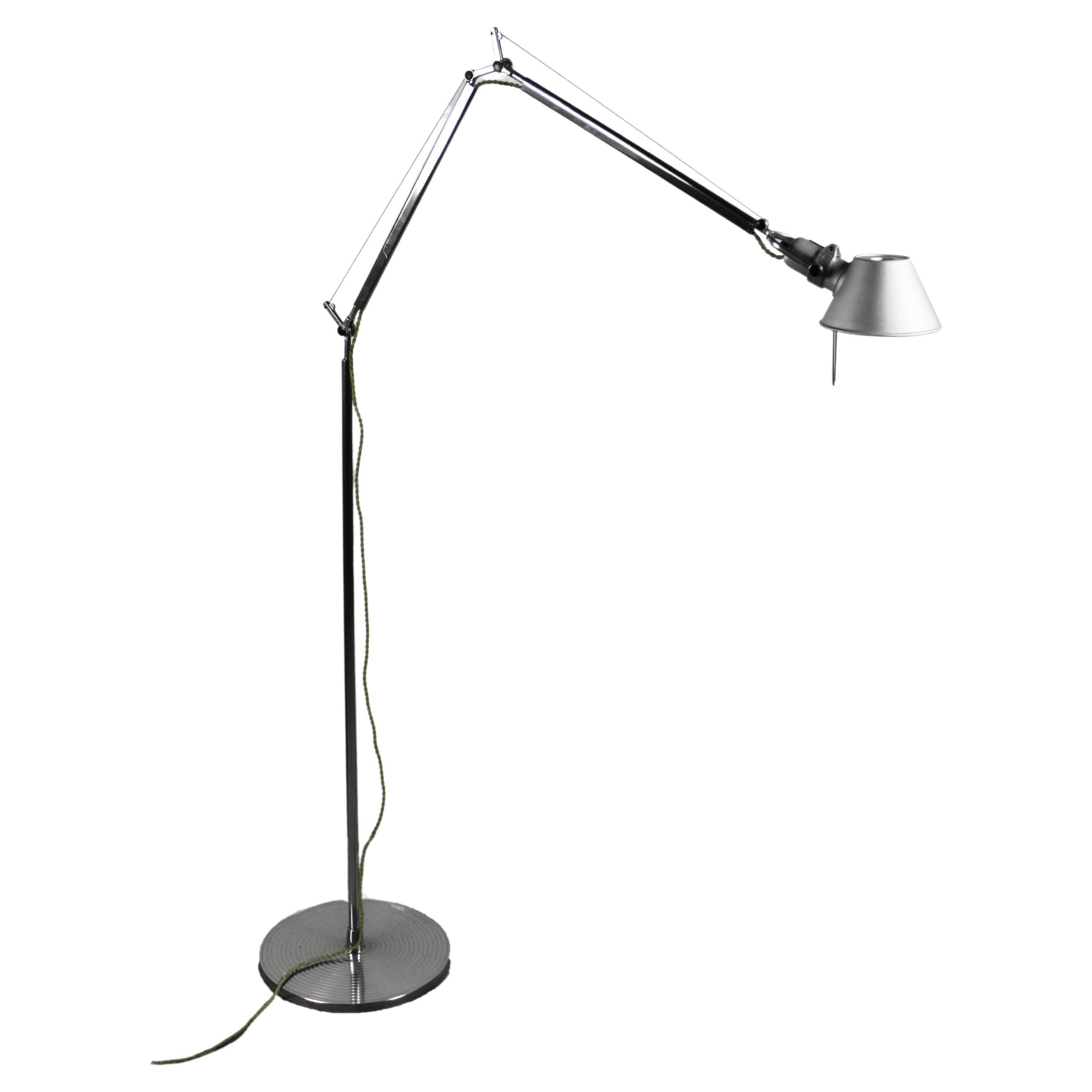 Stehlampe Artemide Tolomeo Vintage Grüner Draht Modern Aluminium 1987 Italien im Angebot