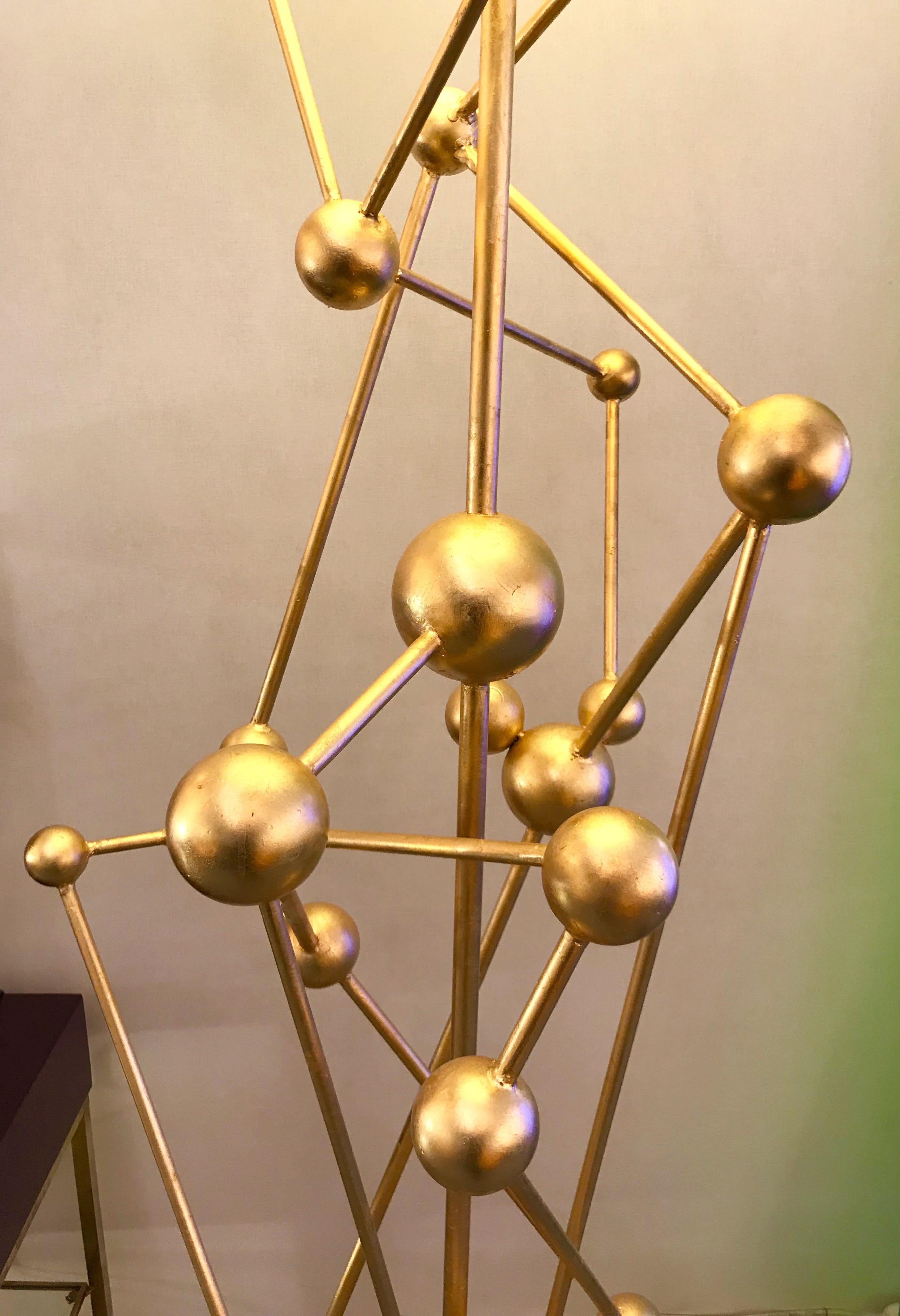 Contemporary Floor Lamp Atomica Iron Gold Leaf by Antonio Cagianelli, Italy, 2018