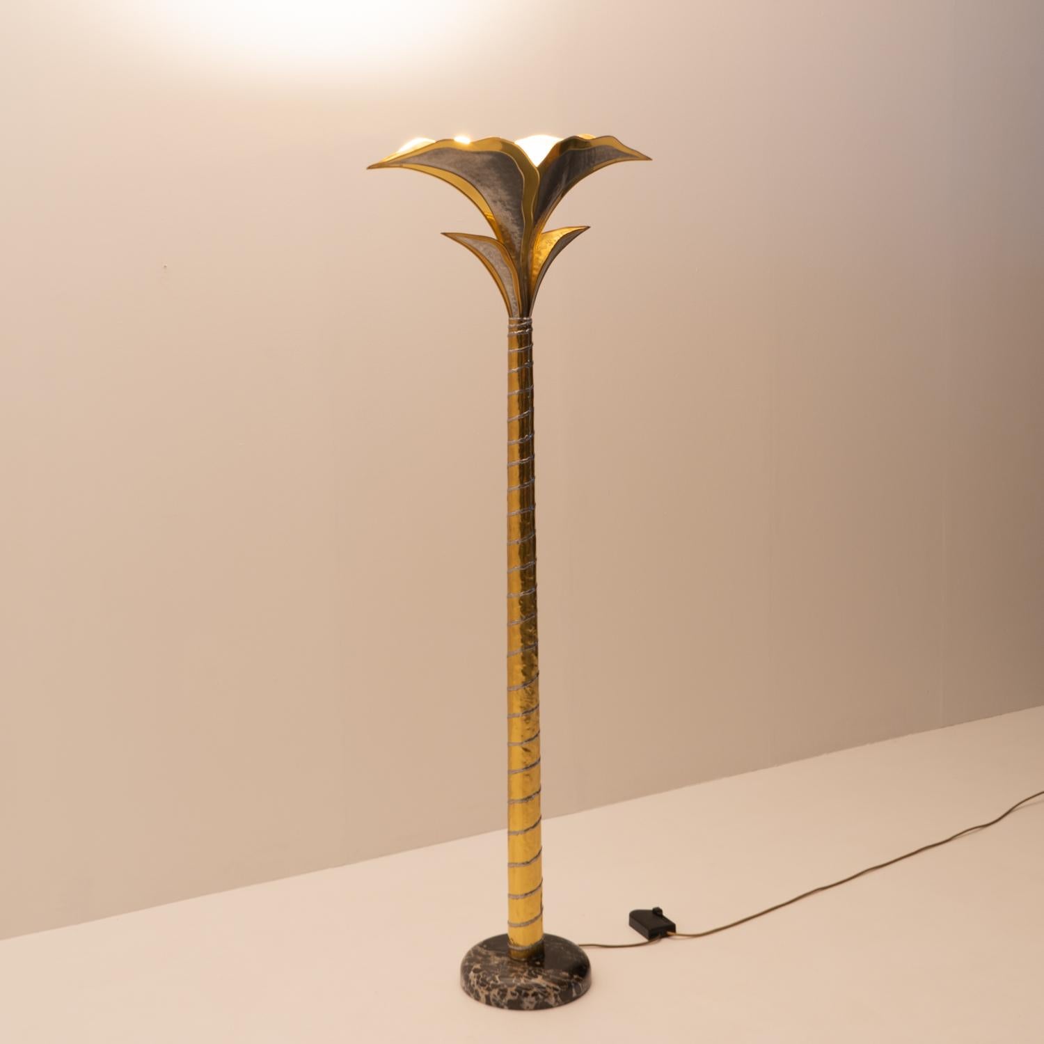 Metal Floor Lamp attr. to Henri Fernandez for Maison Honoré, France 1970s For Sale