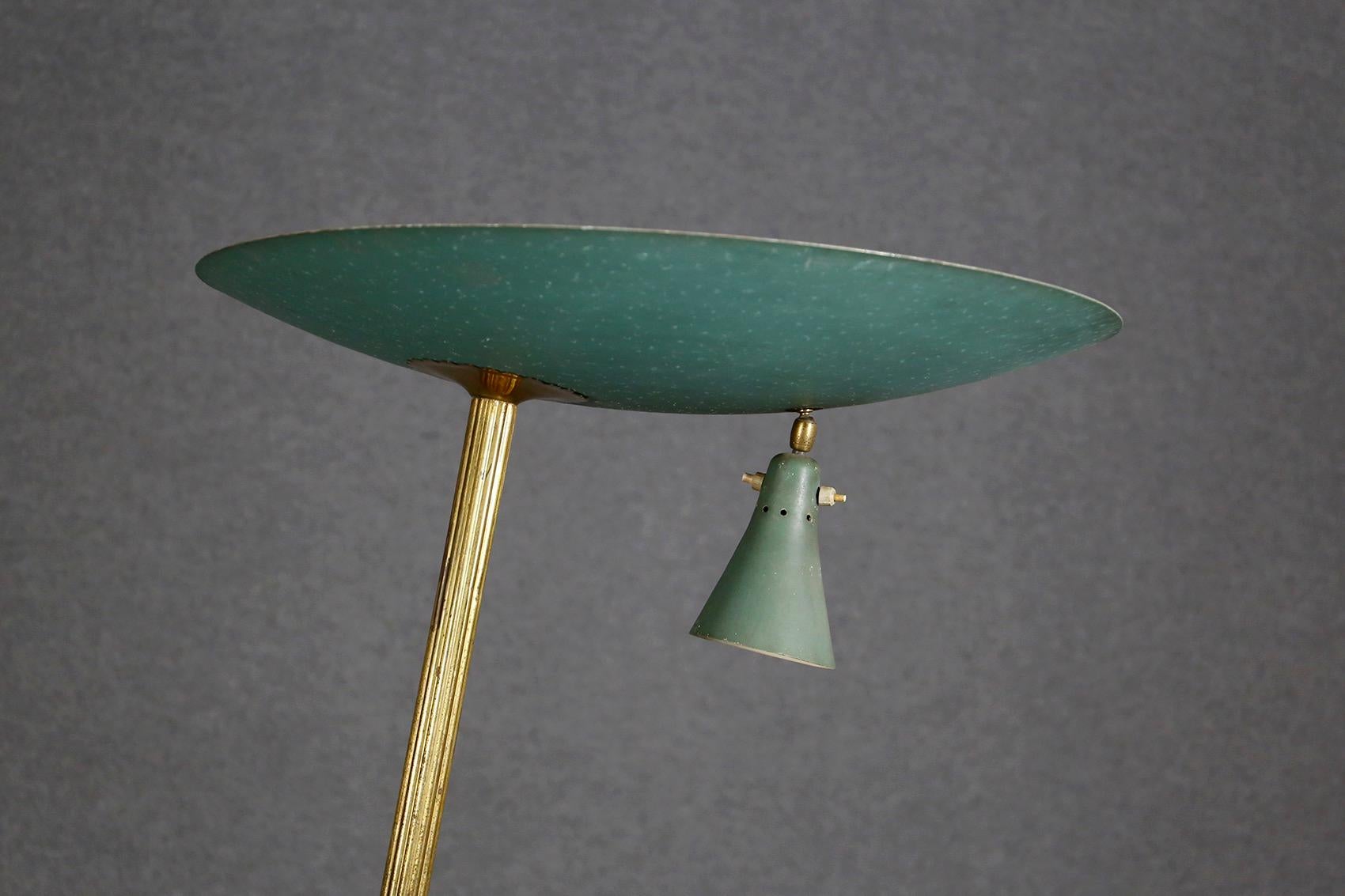 Floor Lamp Attributed to BBPR Studio in Brass and Iron, 1940s 1