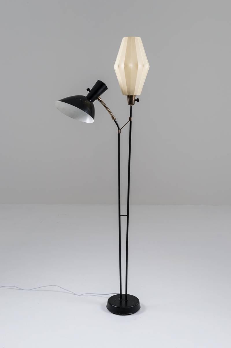Mid-Century Modern Floor Lamp Attributed to Hans Bergström for Ateljé Lyktan, 1950s, Sweden