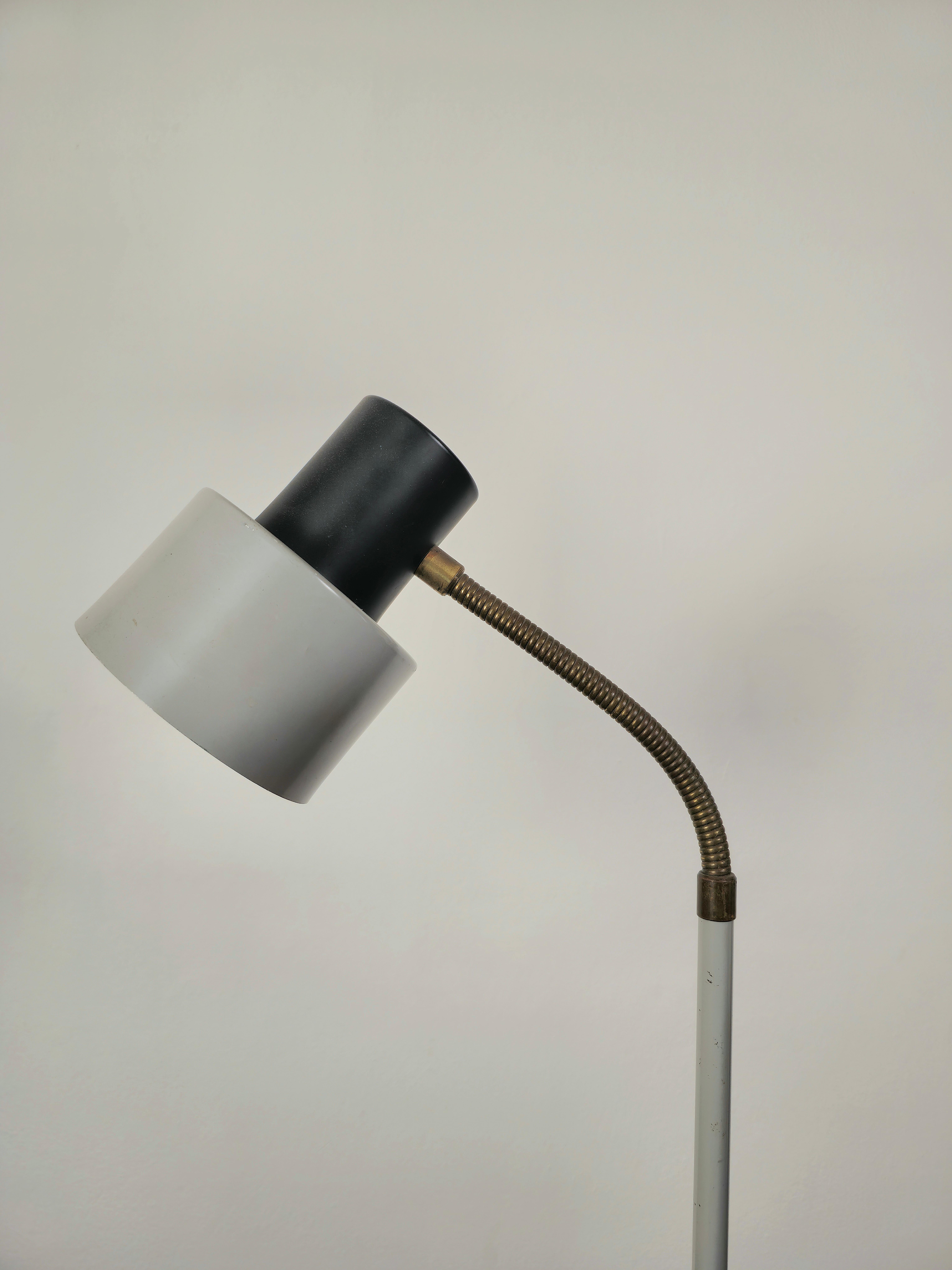 Floor Lamp Attributed to Stilux Aluminum Brass Marble Midcentury, Italy, 1950s For Sale 1