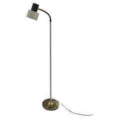 Lampada da terra Attribuita a Stilux Alluminio Ottone Marmo Medioevo, Italia, anni '1960