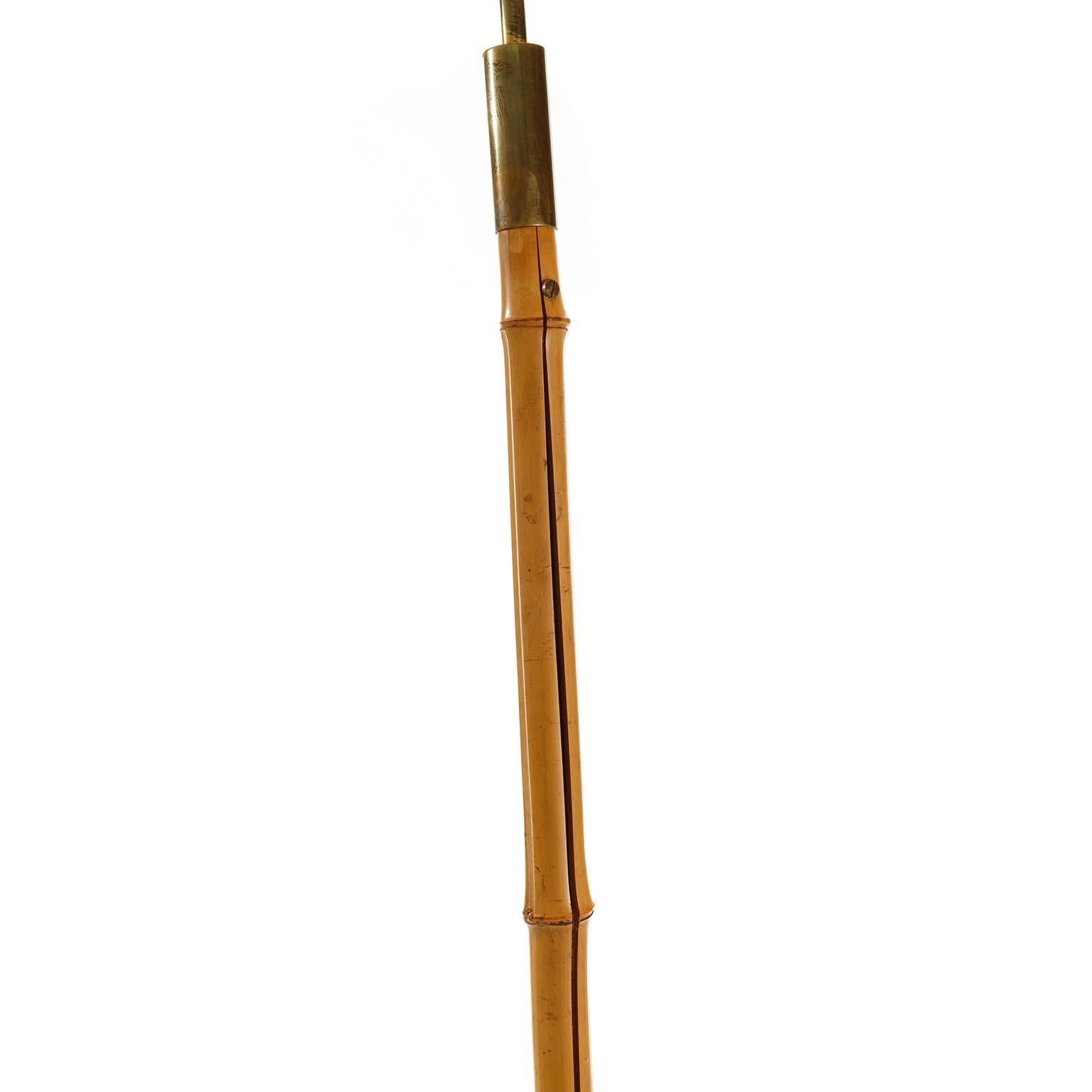 Floor Lamp, Bamboo Straw Patinated Brass, 1960 5