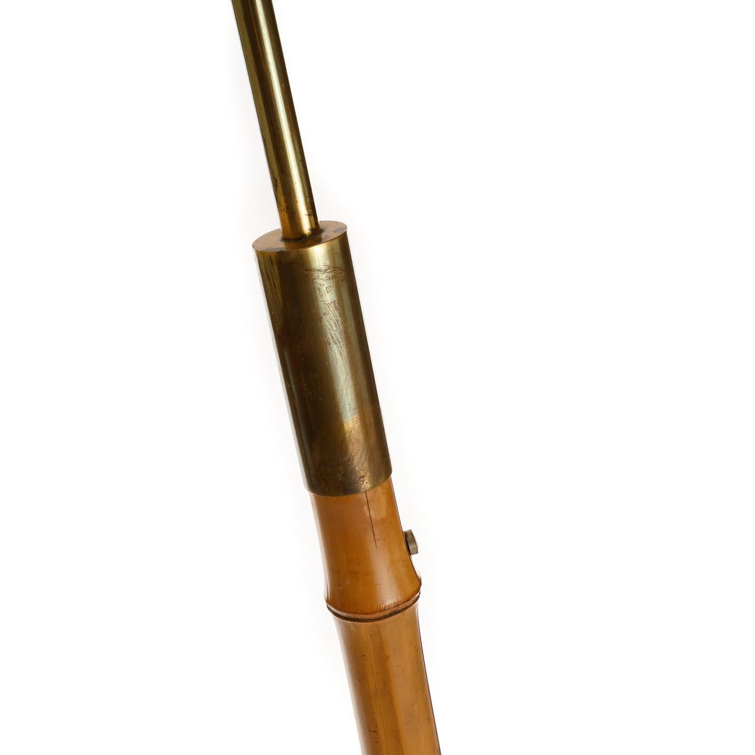 Floor Lamp, Bamboo Straw Patinated Brass, 1960 6