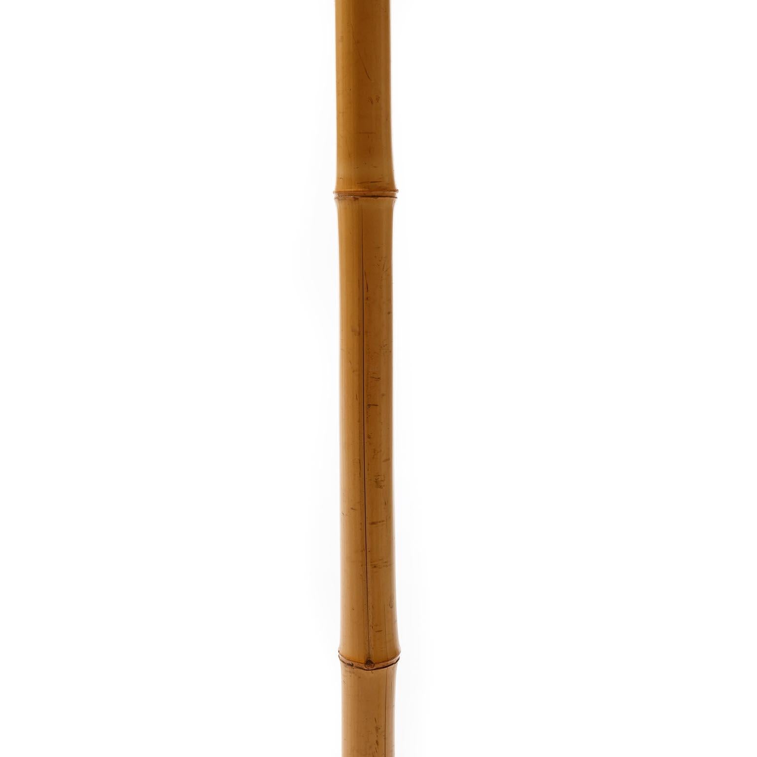 Floor Lamp, Bamboo Straw Patinated Brass, 1960 7