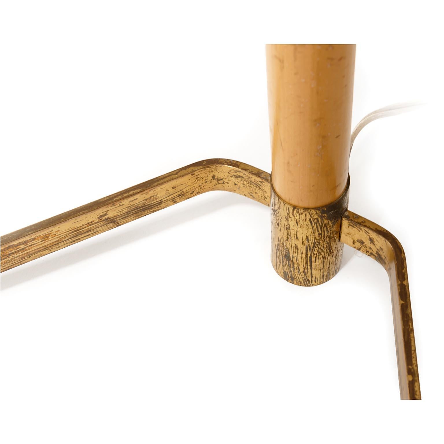 Floor Lamp, Bamboo Straw Patinated Brass, 1960 1