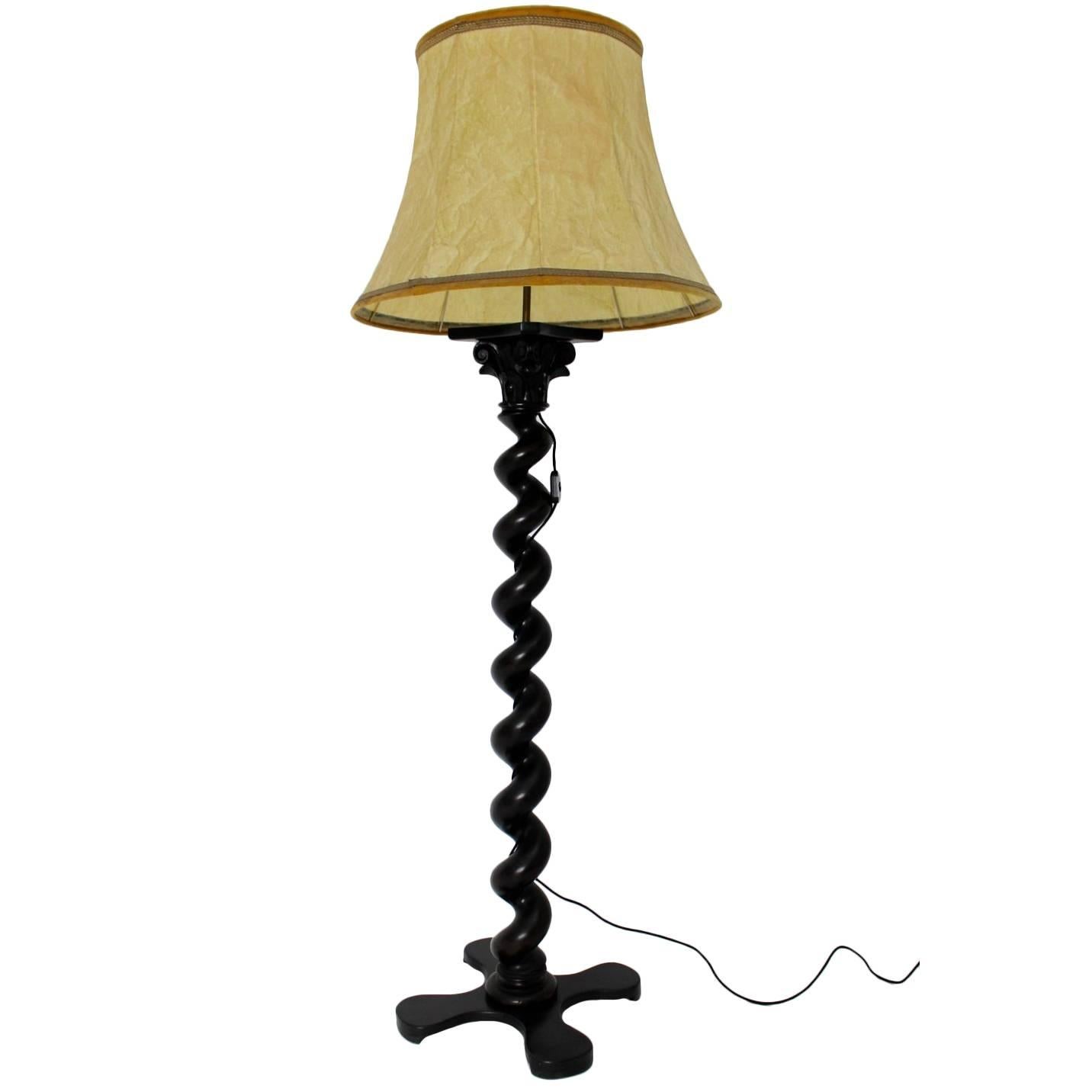 Lampadaire en hêtre vintage de style baroque, moderne du milieu du siècle dernier, années 1950