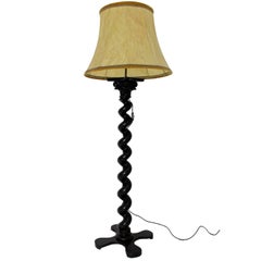 Mid-Century Modern Vintage Stehlampe aus Buche im Barockstil, 1950er Jahre