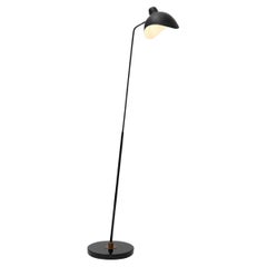 Floor Lamp, Black Finish, Black Marble Base.