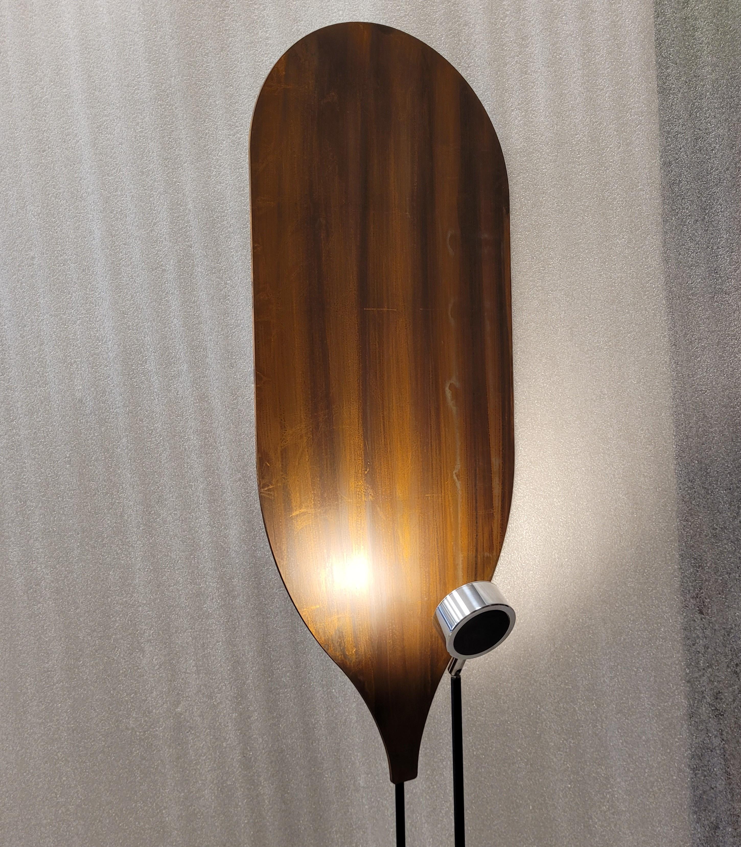 Floor Lamp black steel and Bronze finish by Carlo Zerbaro for ROCHE BOBOIS 2010 For Sale 8