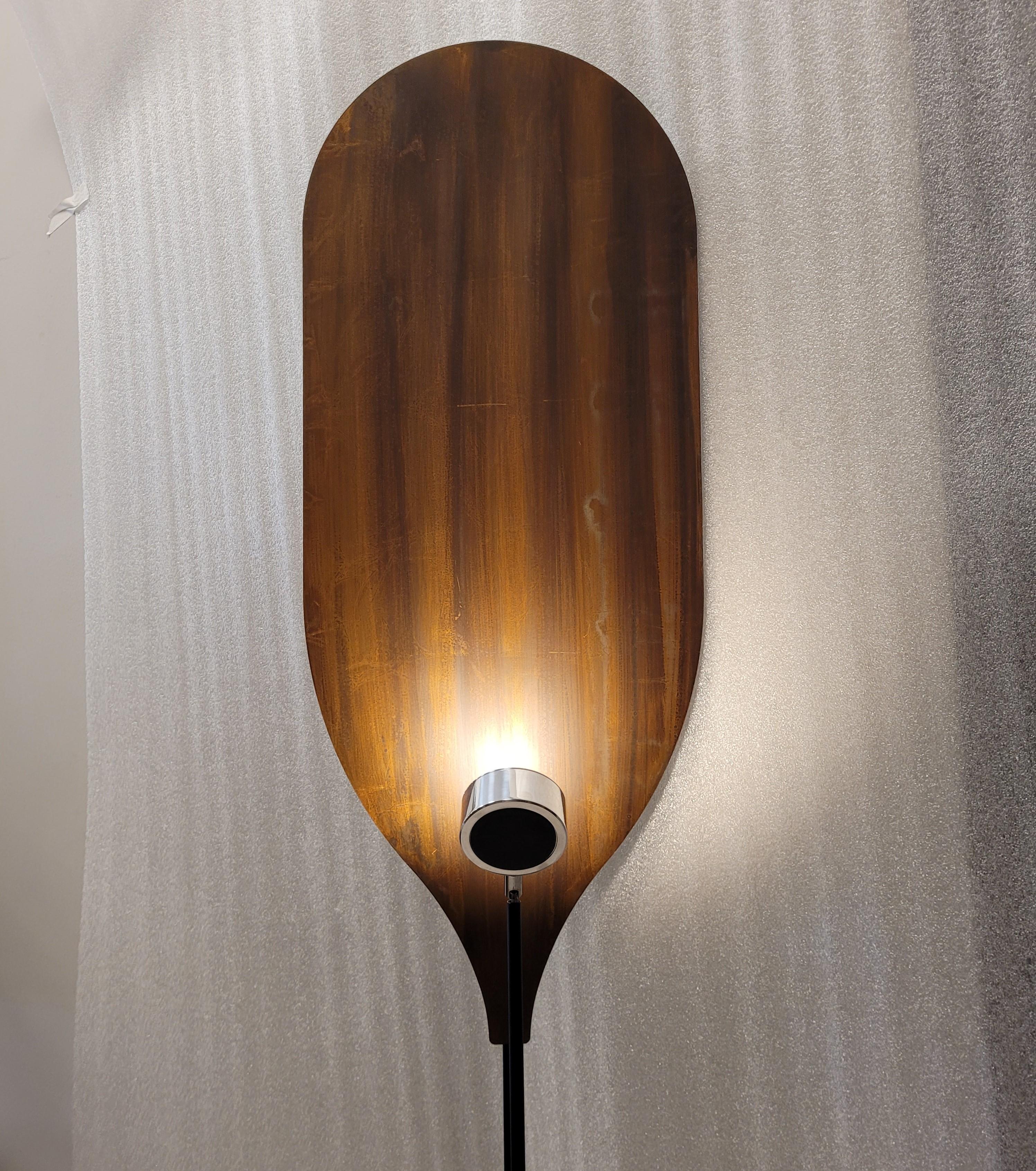 Floor Lamp black steel and Bronze finish by Carlo Zerbaro for ROCHE BOBOIS 2010 For Sale 9