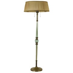 Floor Lamp Blown Glass Brass Vintage Manufactured in Italy, 1940s-1950s