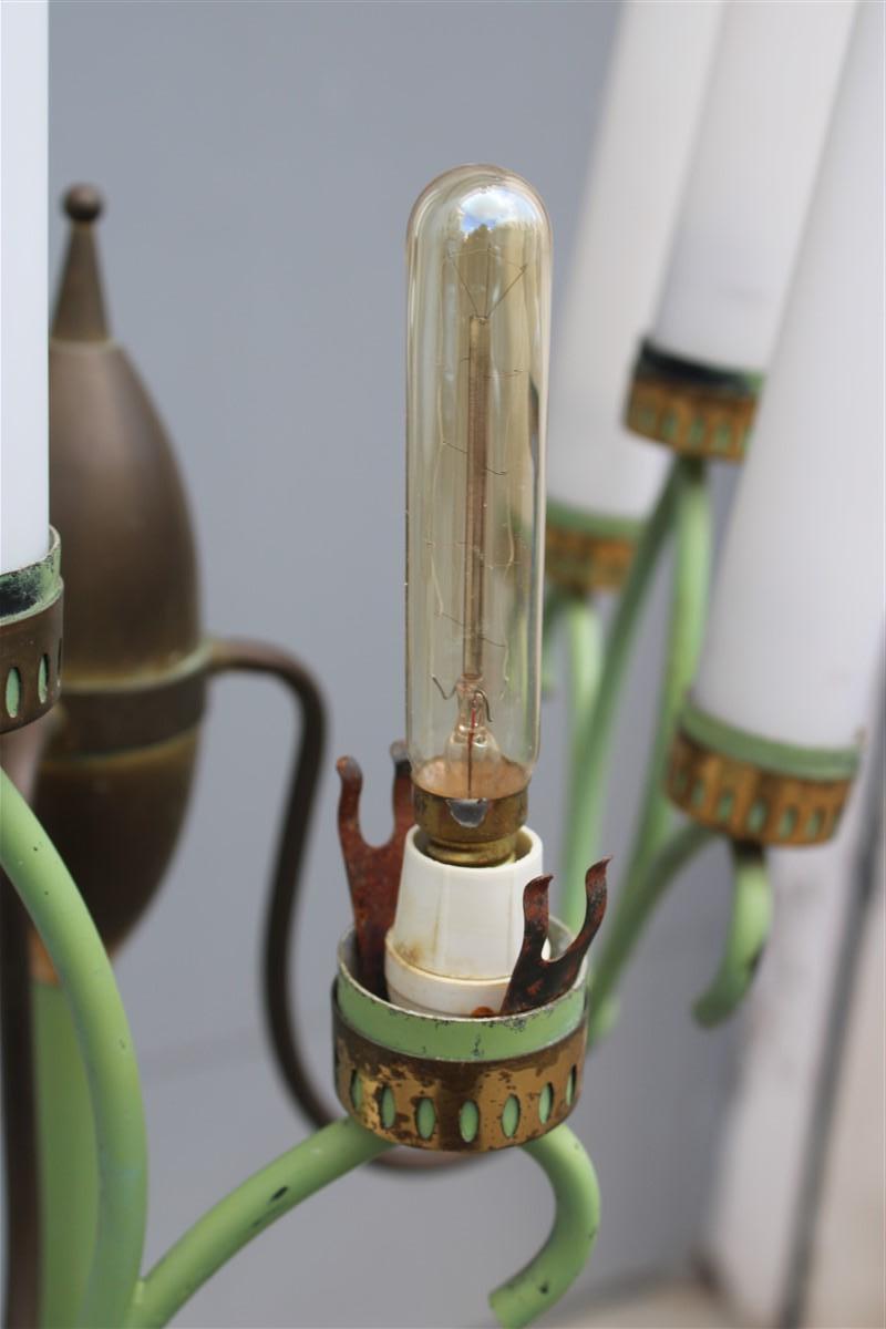 Italian Floor Lamp Brass and Lacquer with Torpedo Glass  Arredoluce Chiarini Bruno For Sale