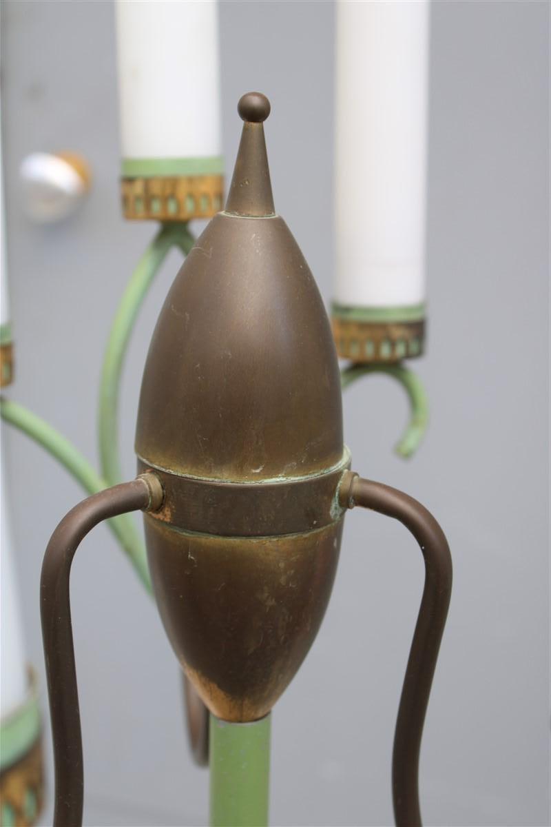 Floor Lamp Brass and Lacquer with Torpedo Glass  Arredoluce Chiarini Bruno For Sale 2