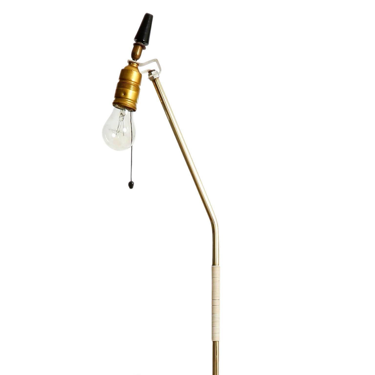 Floor Lamp, Brass Black Cast Iron, Austria, 1960 1