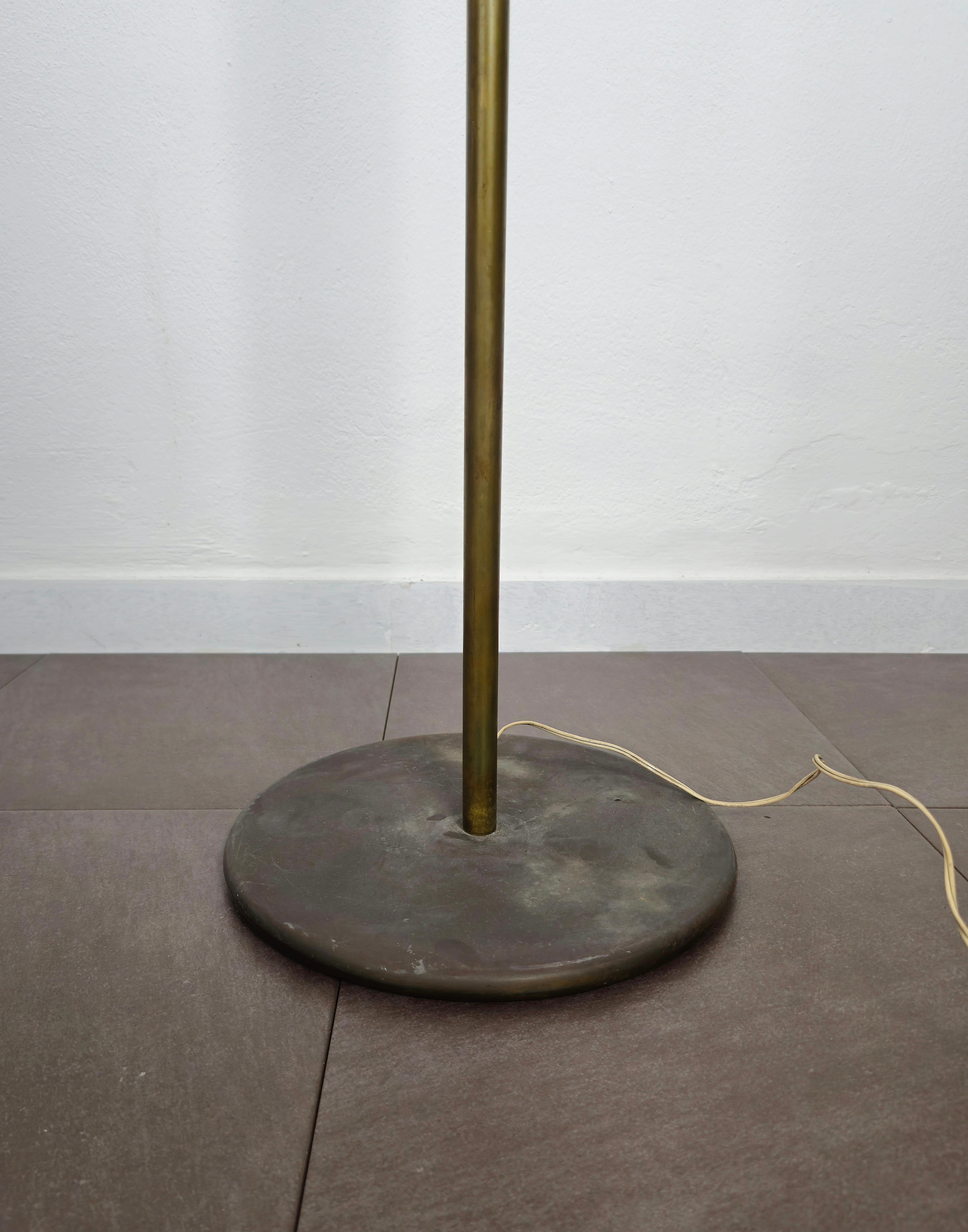 Floor Lamp Brass Golden Aluminum Midcentury Modern Italian Design 1950s For Sale 6