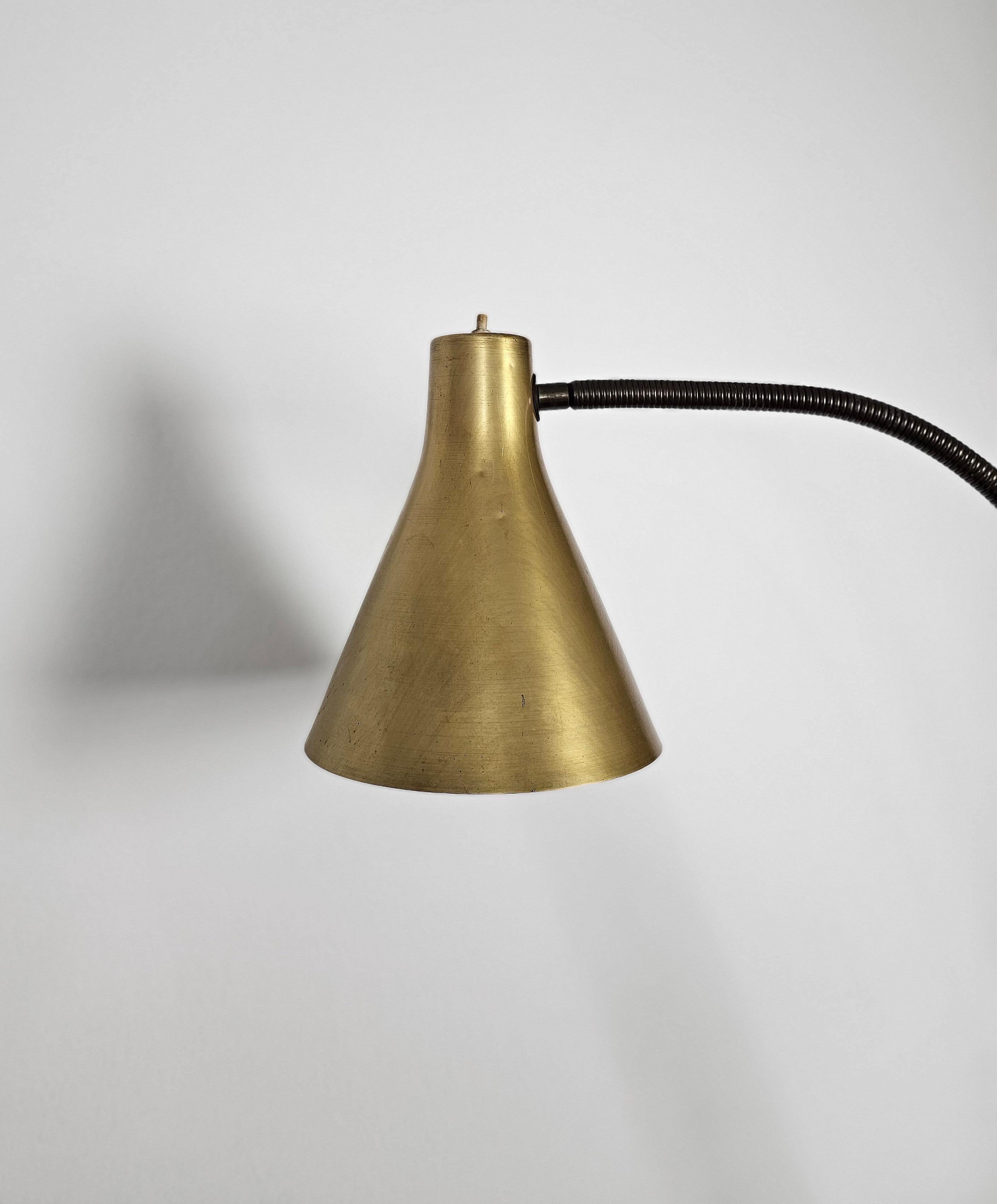 Floor Lamp Brass Golden Aluminum Midcentury Modern Italian Design 1950s For Sale 2