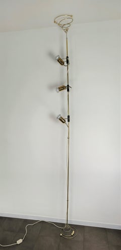 Floor Lamp Brass Golden Metal Francesco Fois for Reggiani Midcentury Italy 1970s