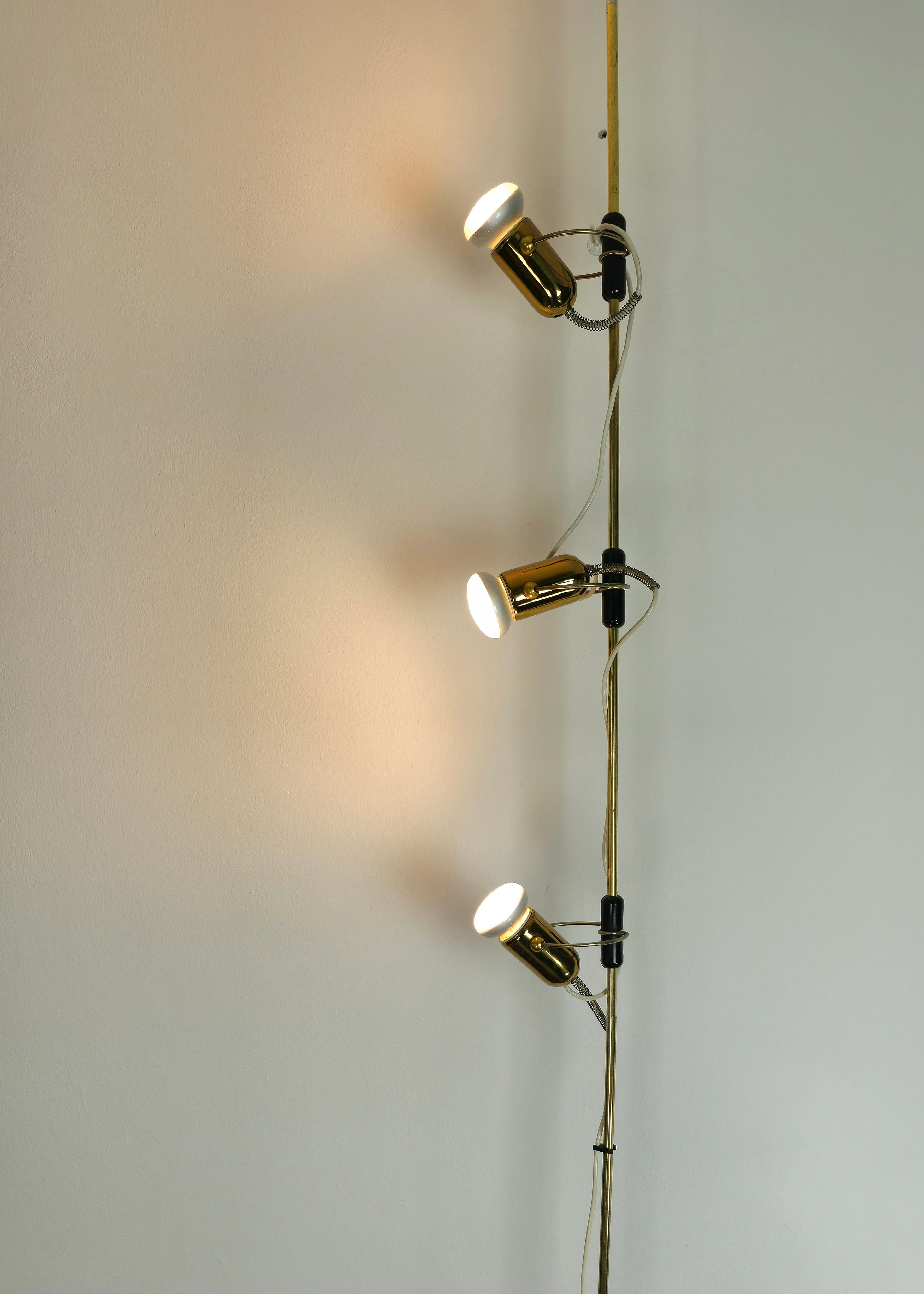 Mid-Century Modern Floor Lamp Brass Golden Metal Francesco Fois for Reggiani Midcentury Italy 1970s