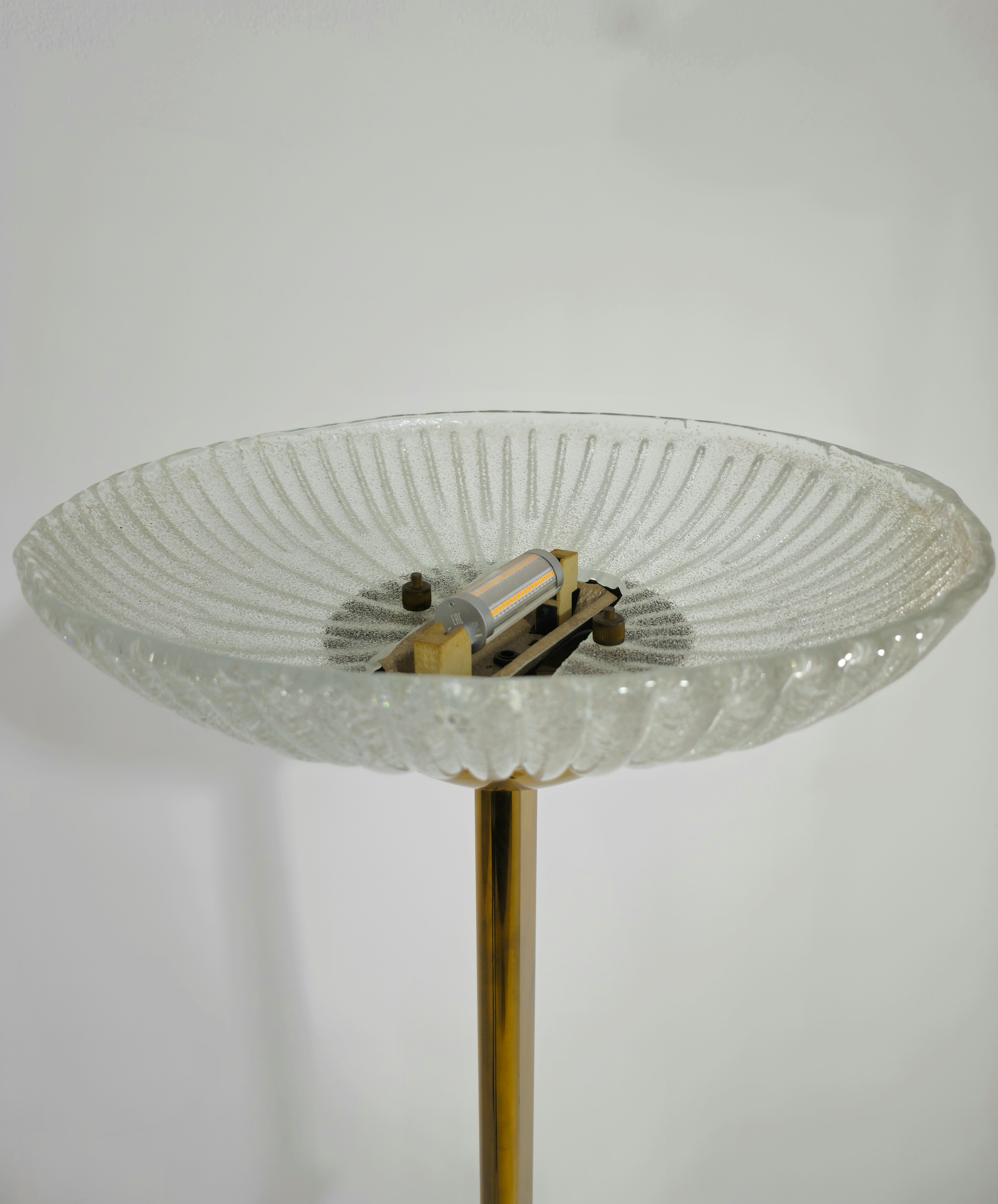 Floor Lamp Brass Murano and Marble Design Italy 1970s Mid-Century Modern For Sale 6