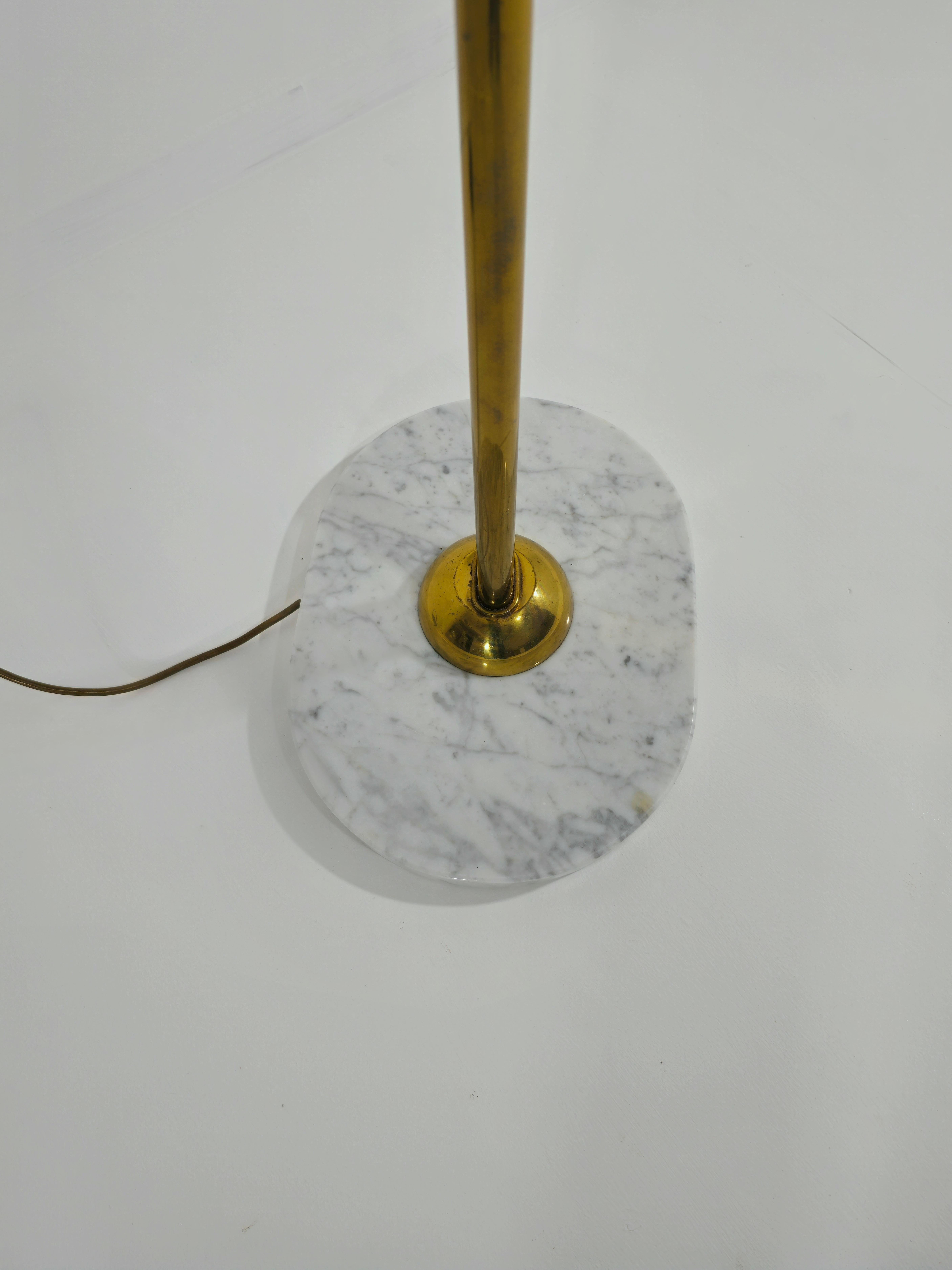 Floor Lamp Brass Murano and Marble Design Italy 1970s Mid-Century Modern For Sale 12