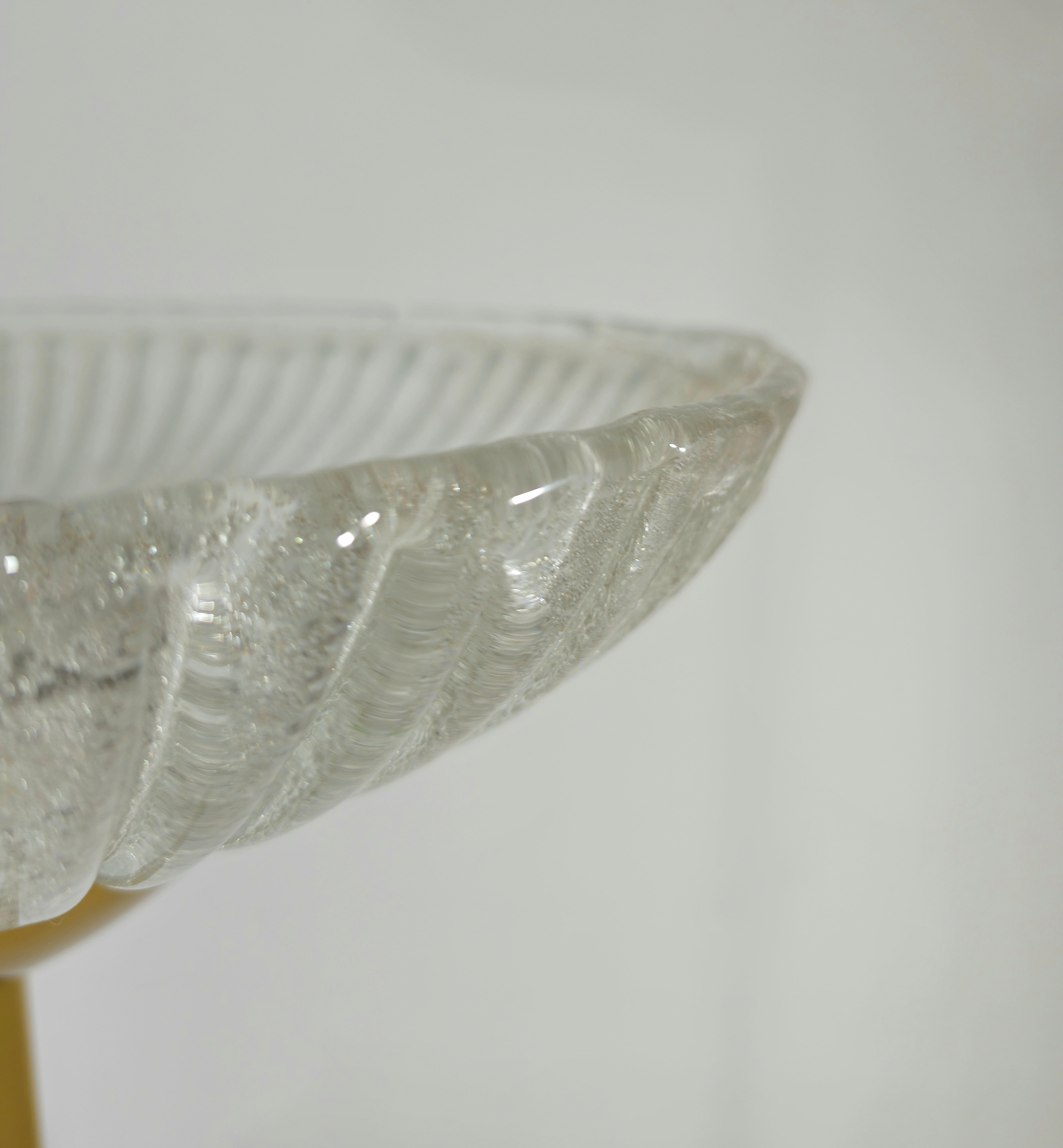 Italian Floor Lamp Brass Murano and Marble Design Italy 1970s Mid-Century Modern For Sale