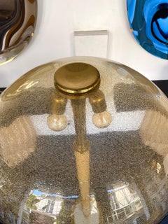 Lampadaire en laiton, verre de Murano et bambou par Fabbian, Italie, 1970
