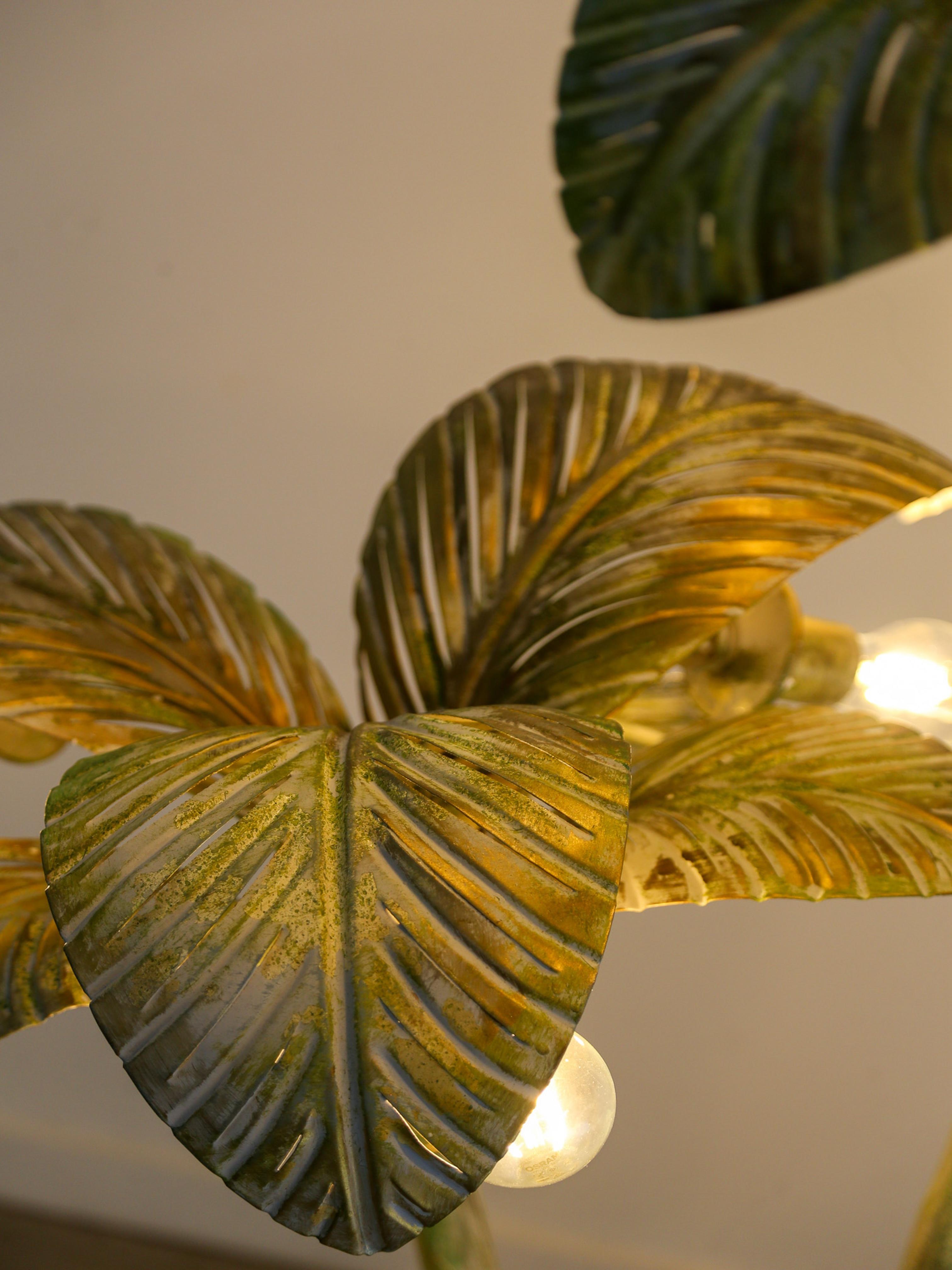 Stehlampe, Palmenbaum aus Messing von Sergio Terzani, 1970er Jahre im Angebot 5