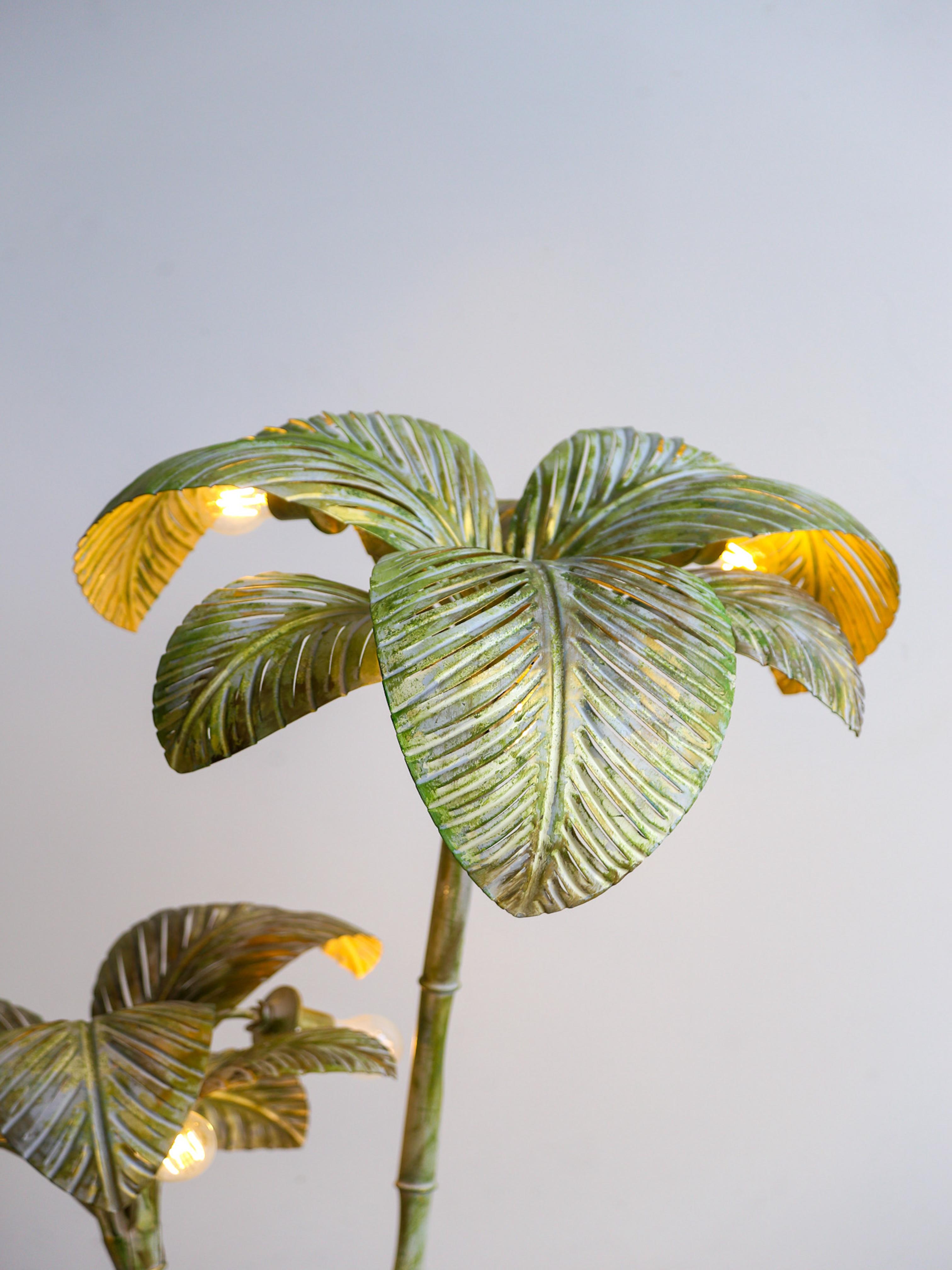 Stehlampe, Palmenbaum aus Messing von Sergio Terzani, 1970er Jahre im Angebot 1