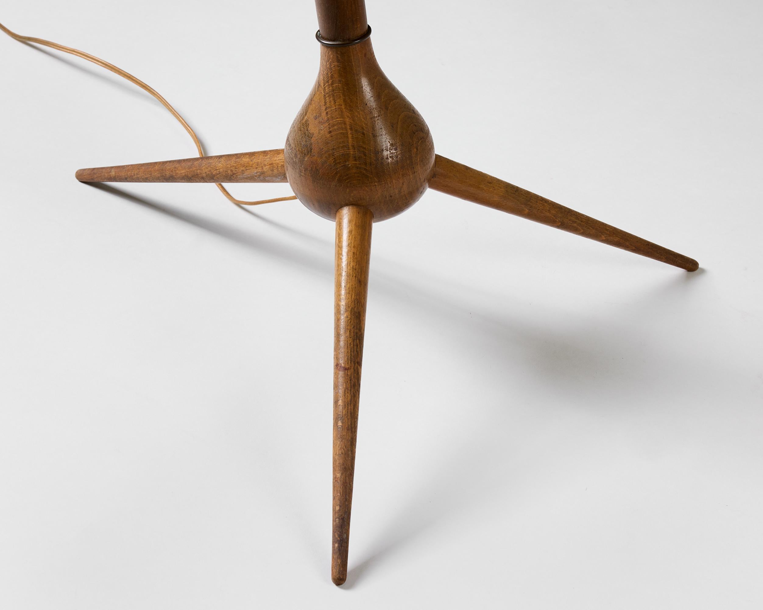 Beech Floor lamp 'Bridge' Designed by Severin Hansen Jr for Haslev Möbler Denmark For Sale