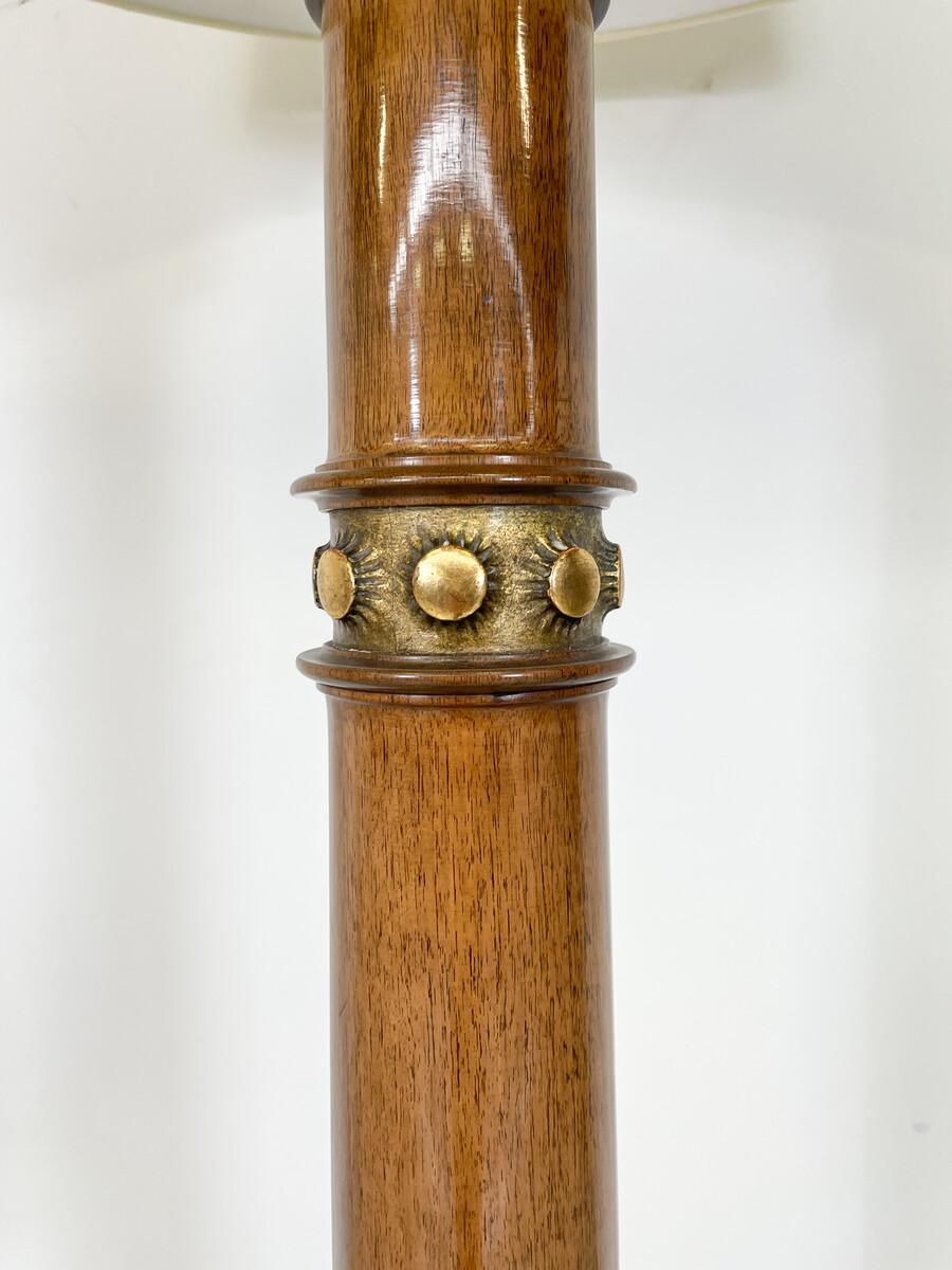 Wood Floor Lamp by Alban Chambon, 1900s For Sale