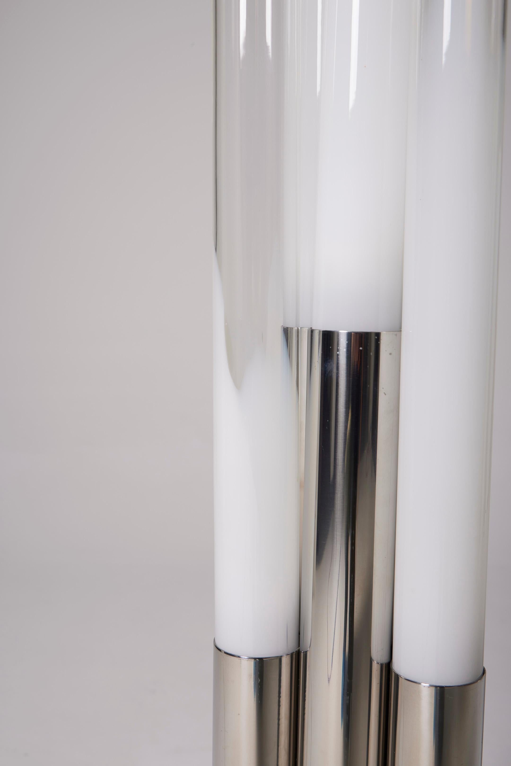 Métal Lampadaire Aldo Nason pour Mazzega
