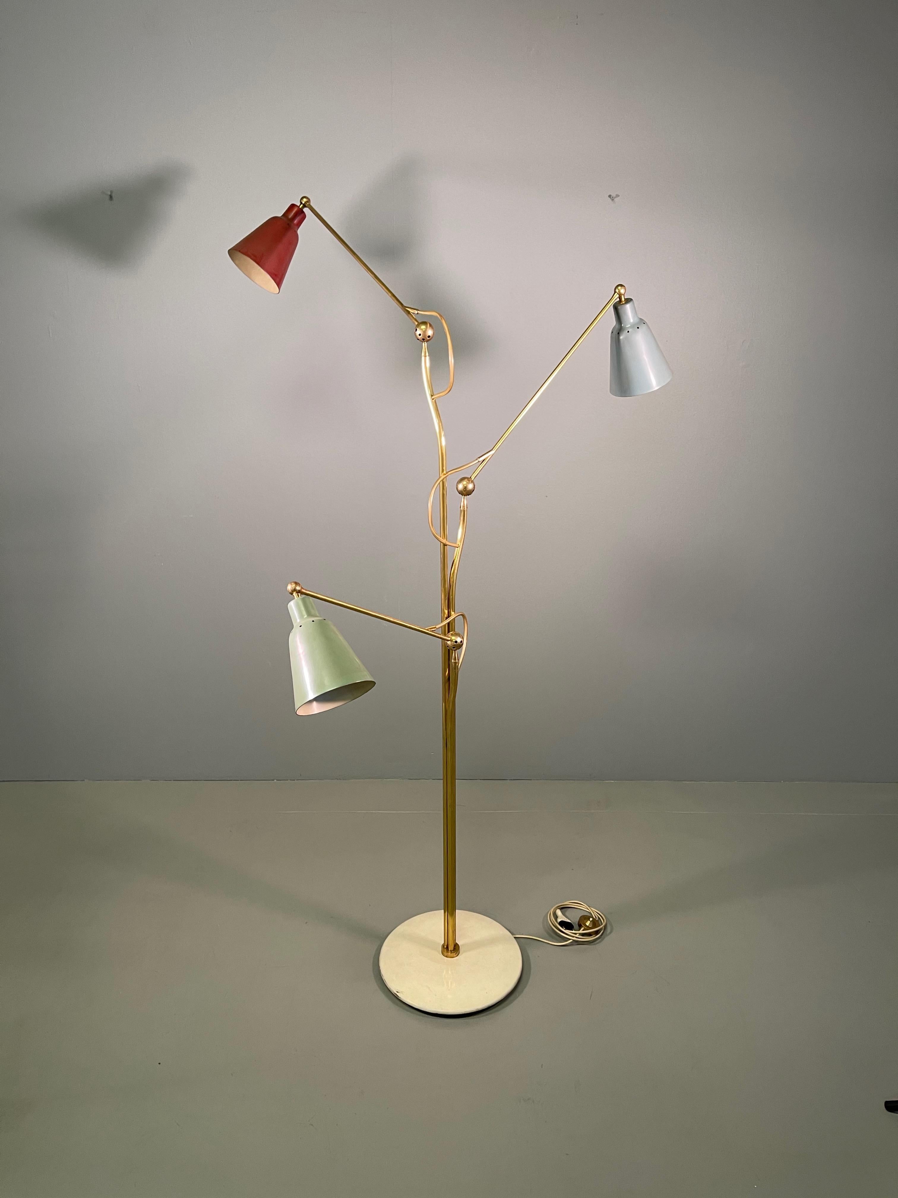Italian Floor Lamp by Angelo Lelii for Arredoluce For Sale