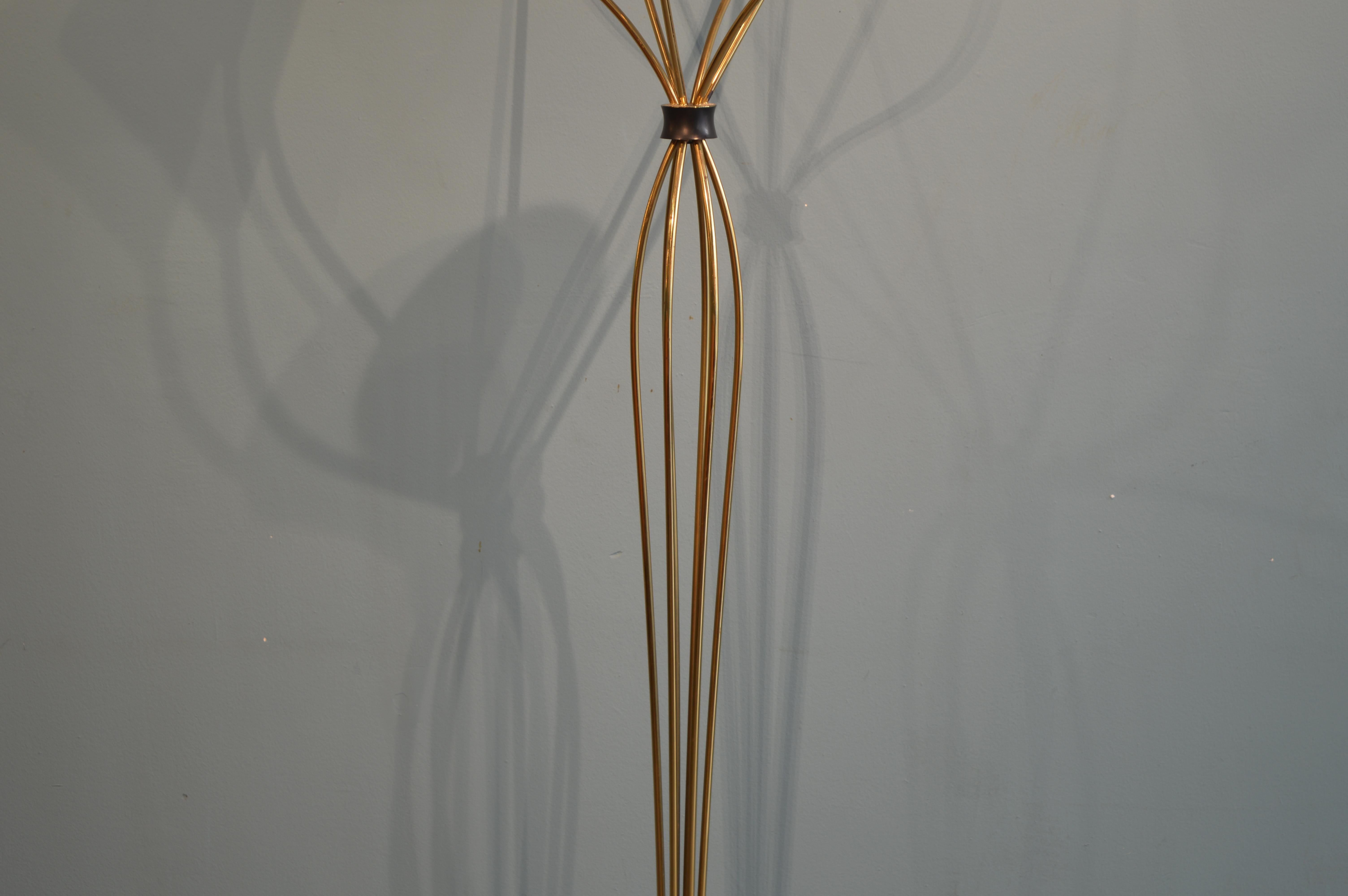 Brass Floor Lamp by Arlus For Sale