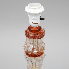 Carl Fagerlund Floor Lamp in Orange and Clear Glass for Orrefors, Sweden, 1960s