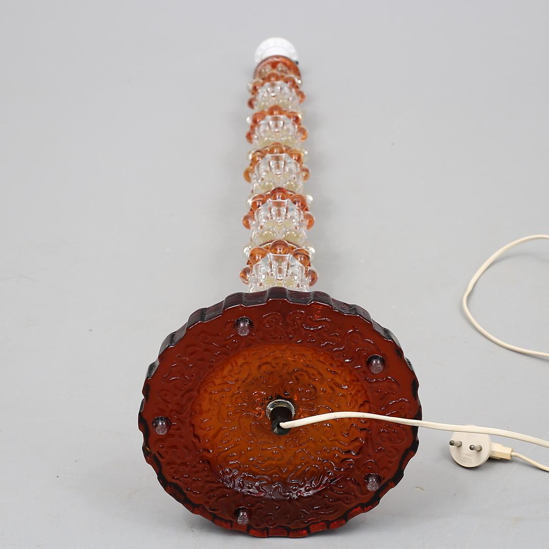 Lampada da terra di Carl Fagerlund in vetro trasparente e arancione per Orrefors, Svezia, anni '60 In condizioni buone in vendita a Stockholm, SE