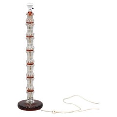 Carl Fagerlund Floor Lamp in Orange and Clear Glass for Orrefors, Sweden, 1960s