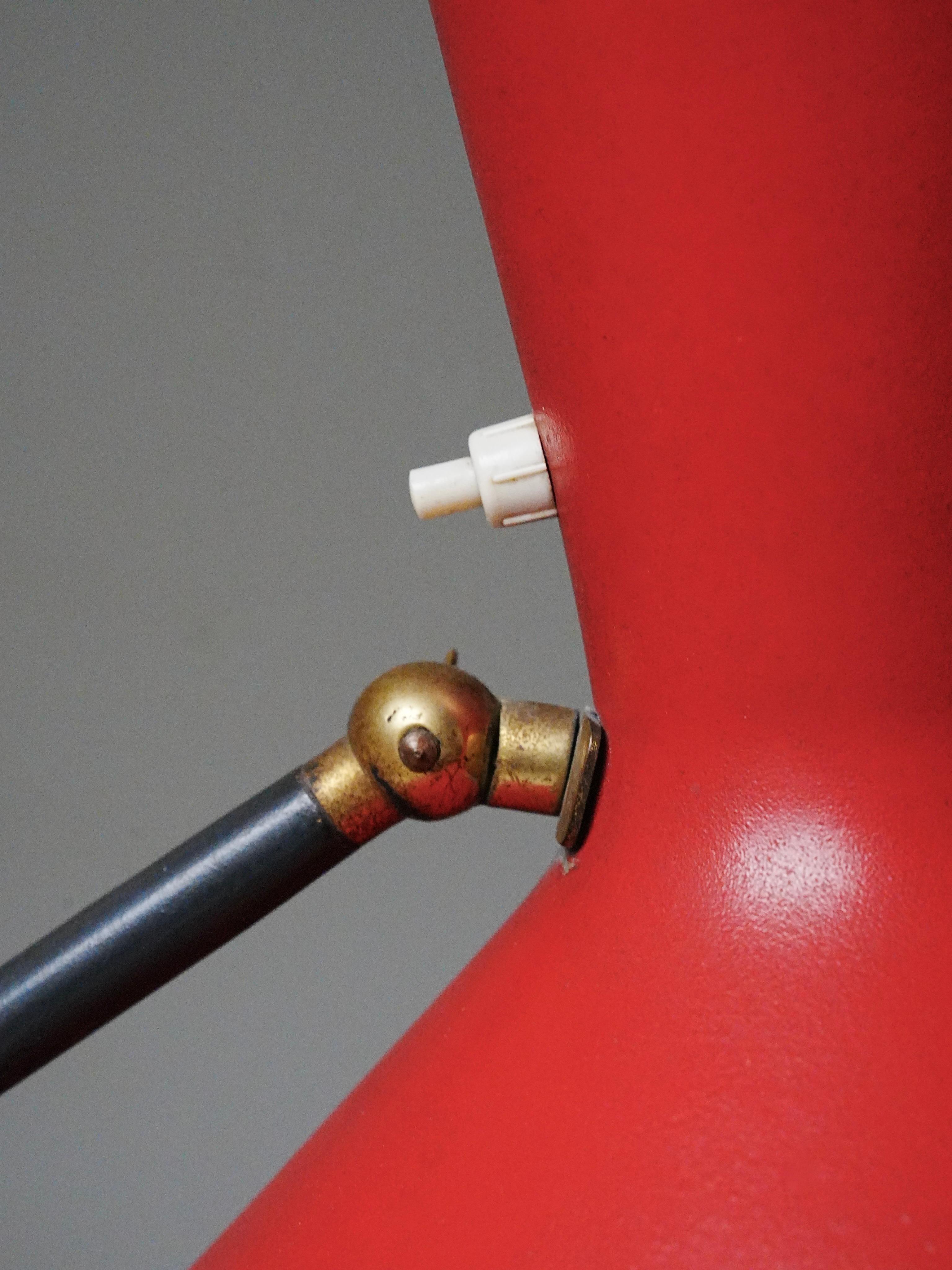 Floor Lamp by Carl Moor for BAG Turgi in Metal and Brass, Switzerland, 1950's For Sale 5