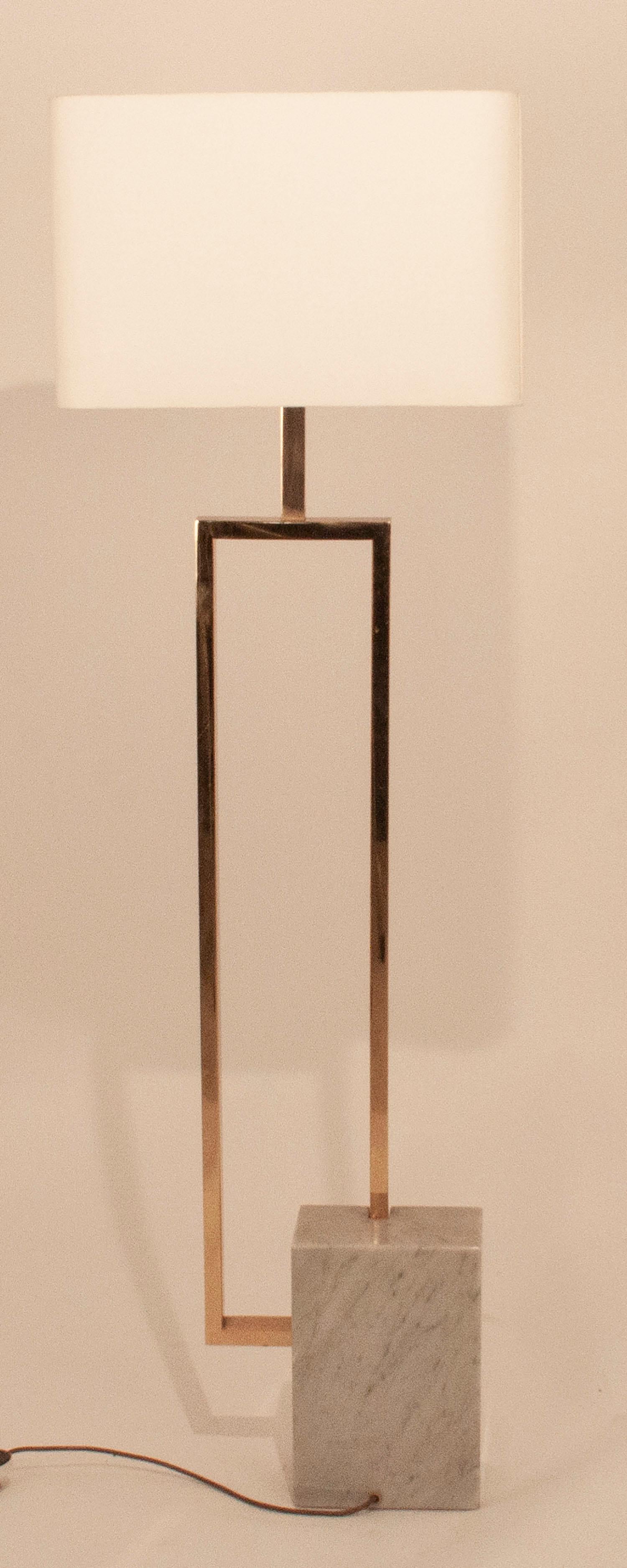 Floor Lamp by Giovanni Banci Willy Rizzo Style, Brass and Marble, Italy, 1970s S 3