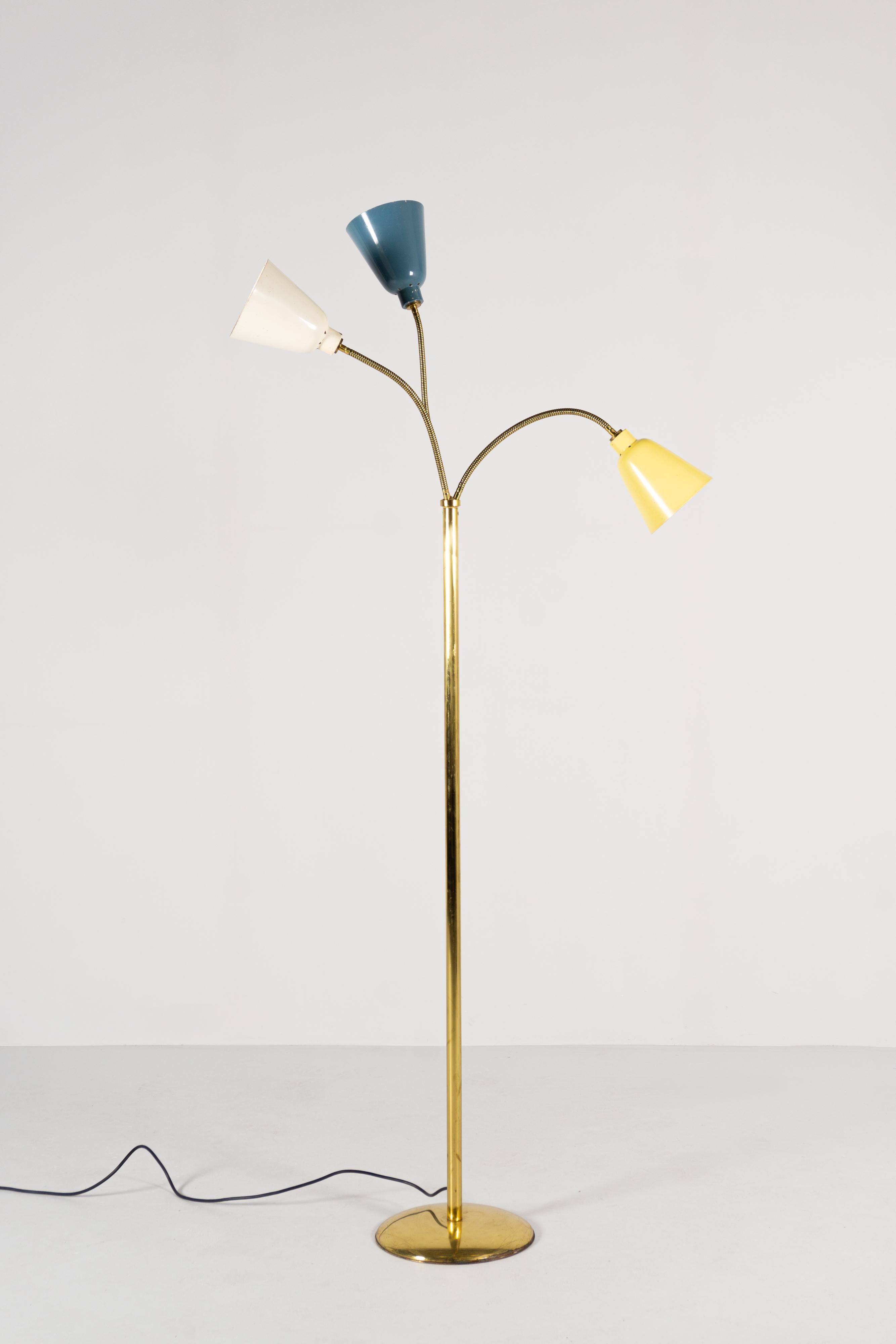 Mid-Century Modern Floor Lamp by Guiseppe Ostuni, O-Luce Italy  For Sale