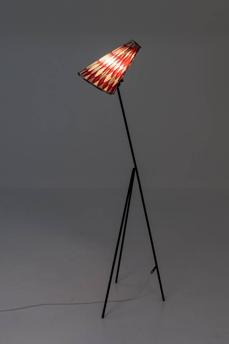 Steel Floor Lamp by Hans Bergström for Ateljé Lyktan, 1950s, Sweden