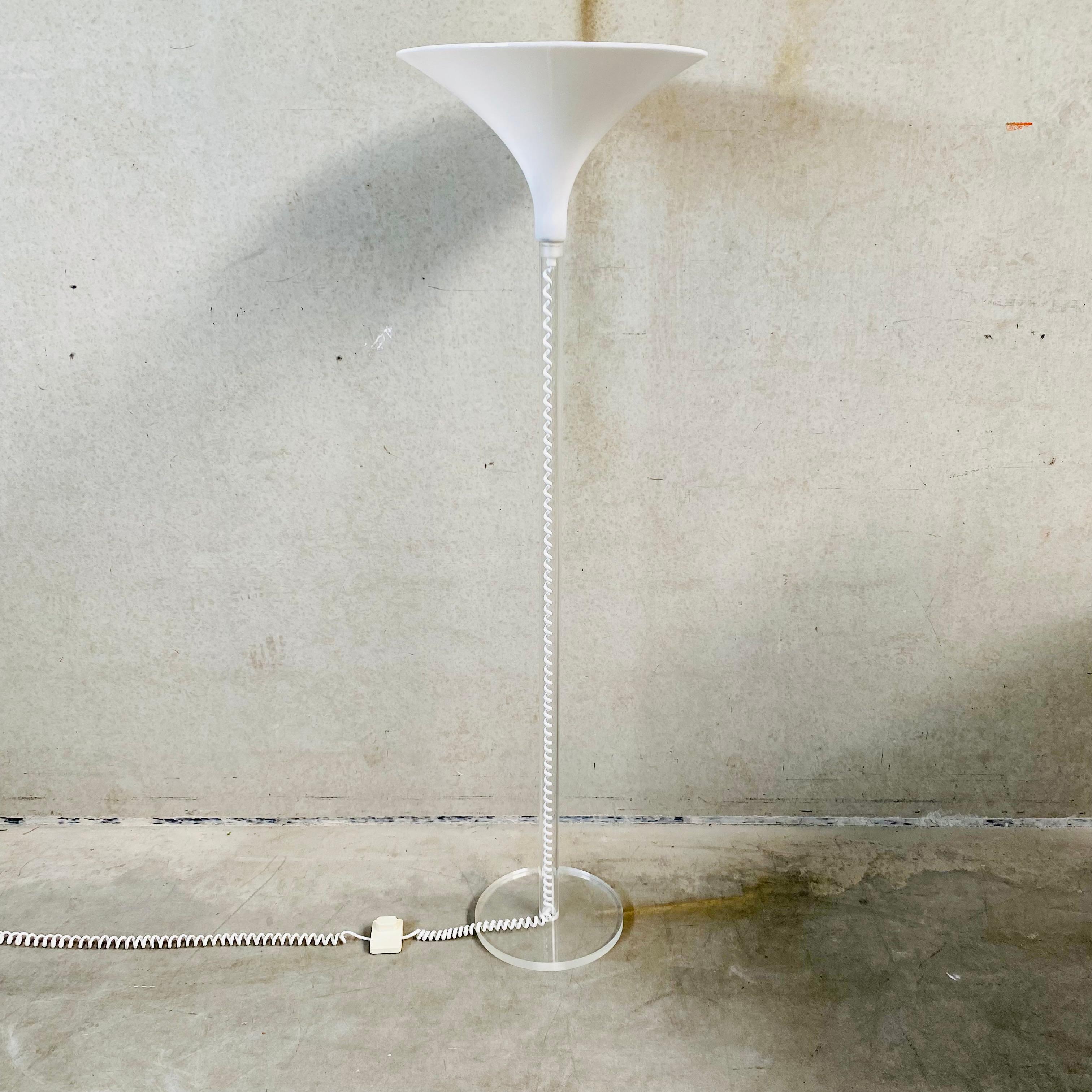 Late 20th Century Mid-century lucite Floor Lamp by Harco Loor, the Netherlands, 1980's For Sale
